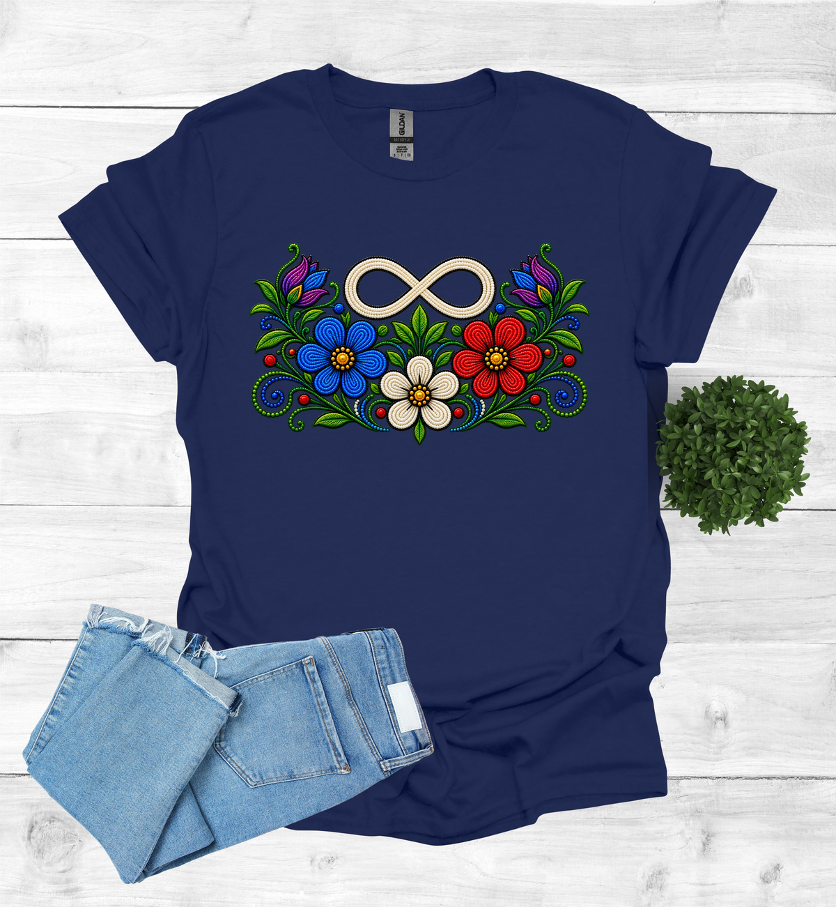 Métis Symbol with flowers T-Shirt