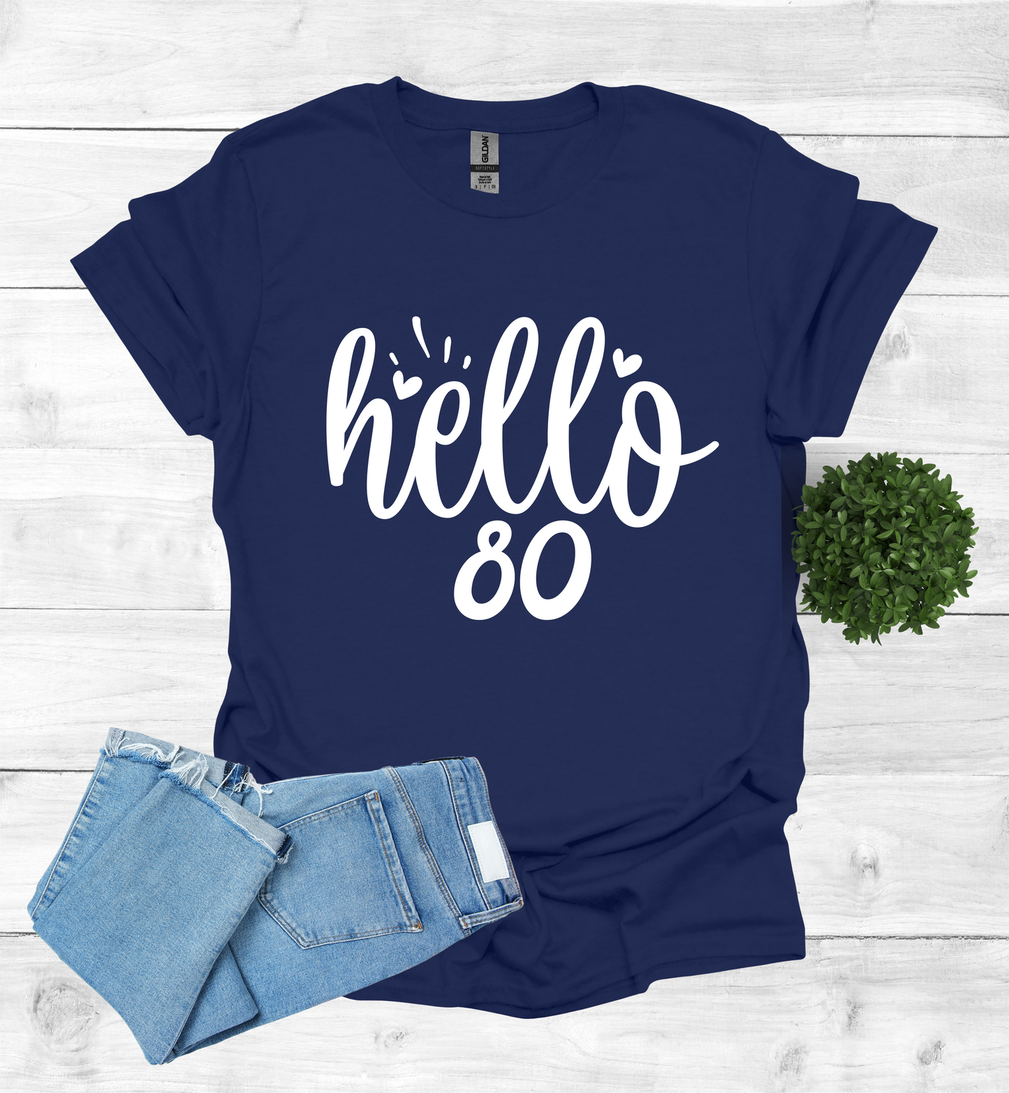 Hello 80 Birthday Shirt