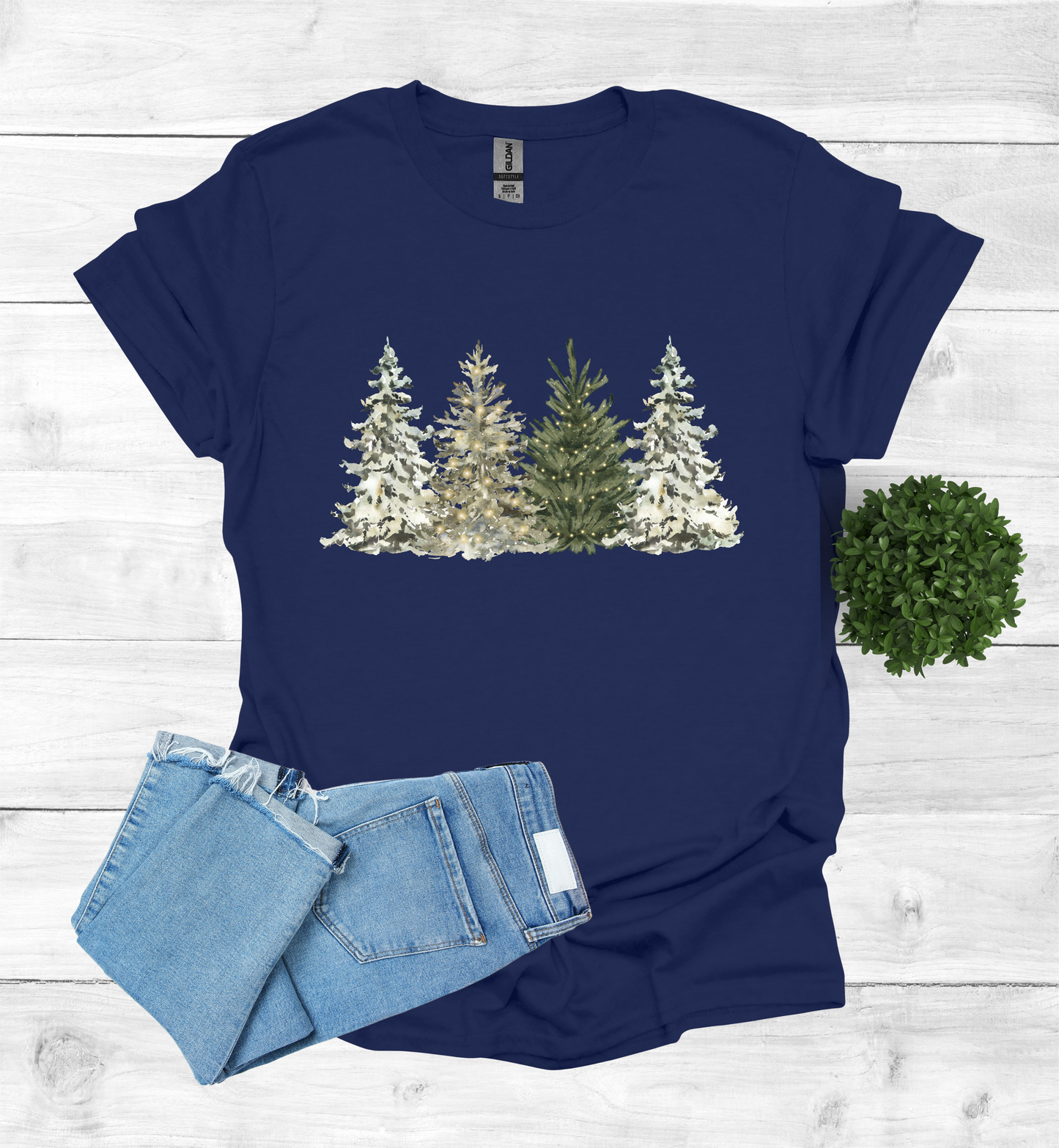 Water Color Christmas Trees T-Shirt1