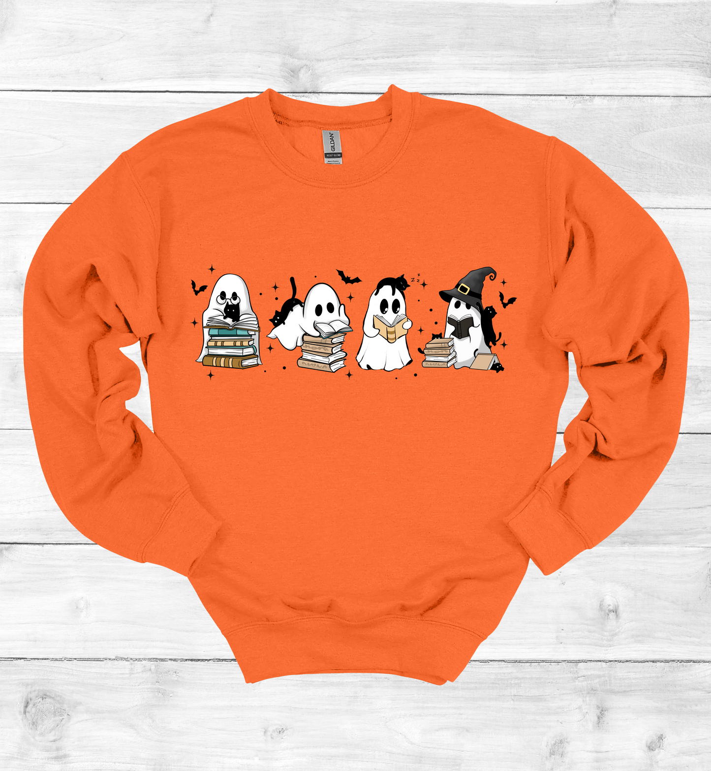 Halloween Ghost Reading Books Sweatshirt