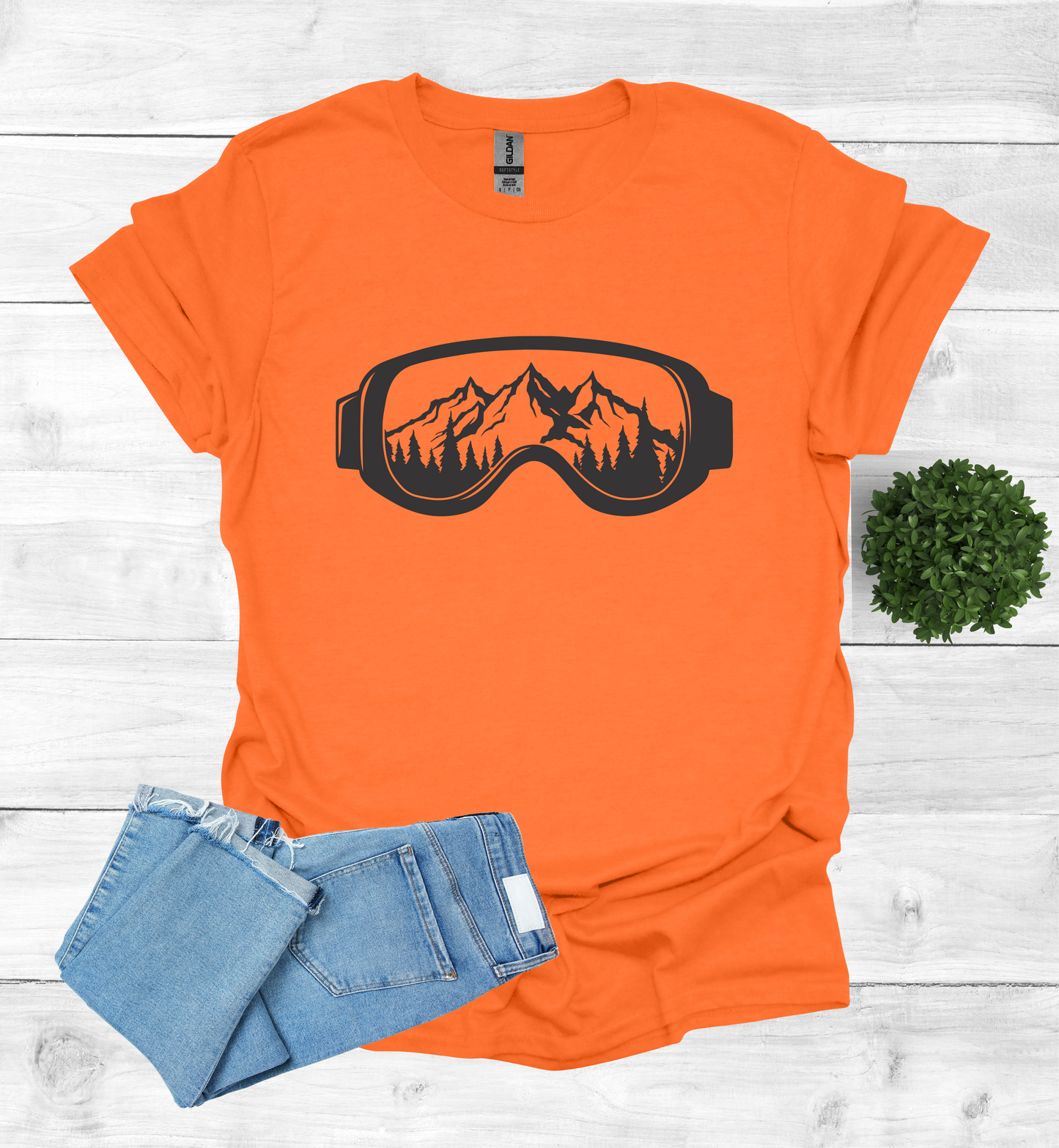 Snow Goggles Mountain Scene T-Shirt