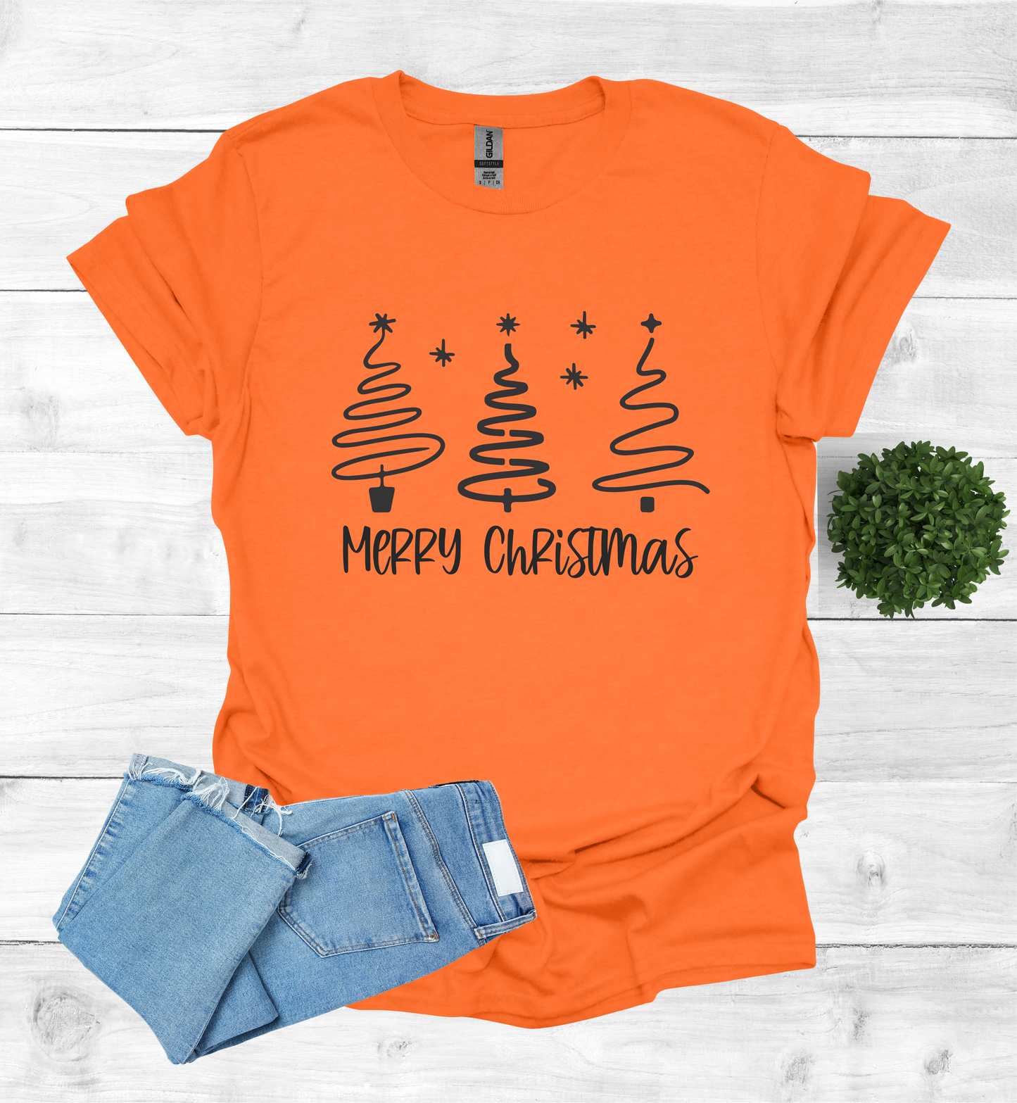 Merry Christmas Shirt with 3 Trees
