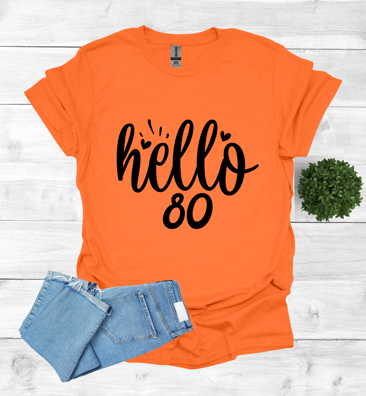 Hello 80 Birthday Shirt