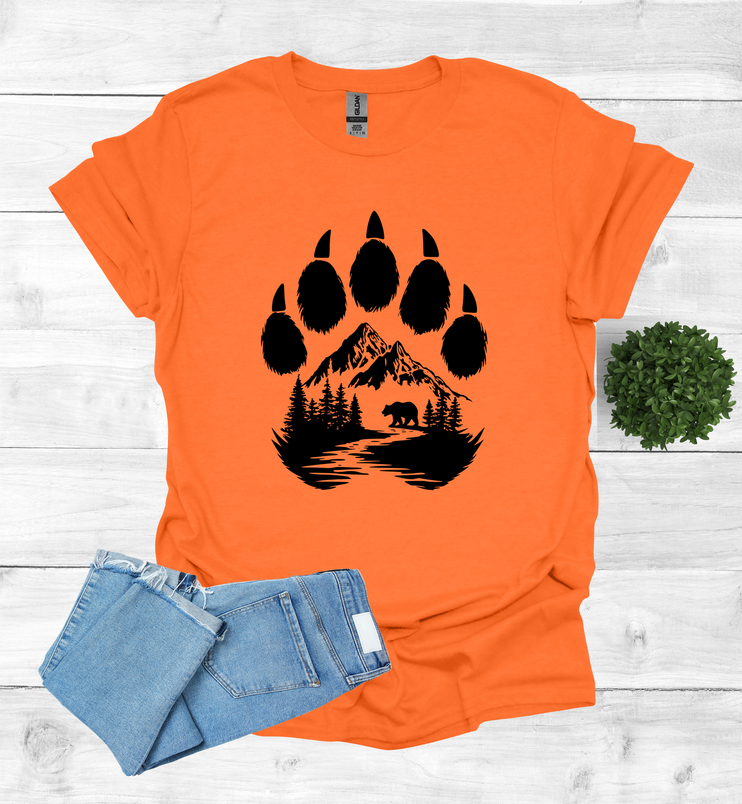 Bear Paw with Mountain Scene