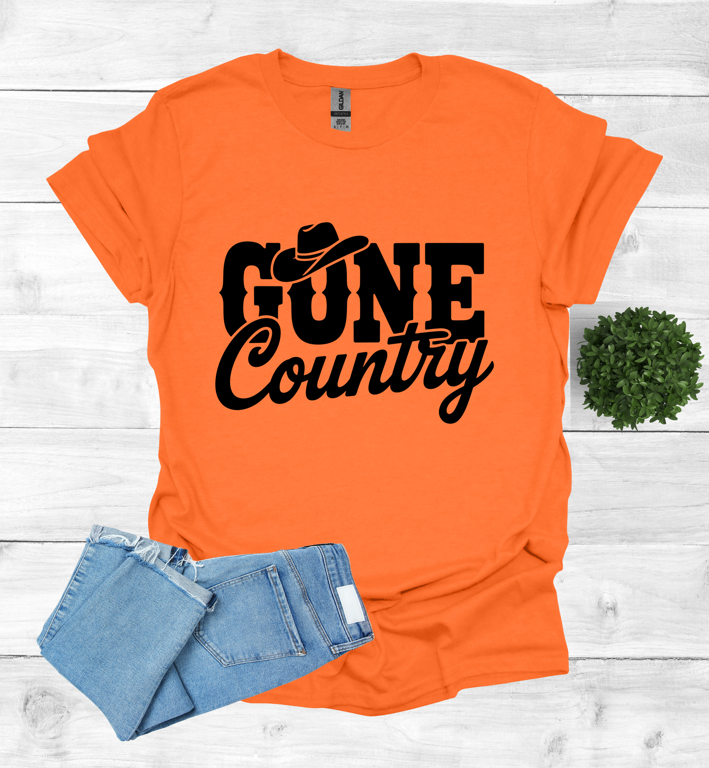 Gone Country saying with small Cowboy Hat
