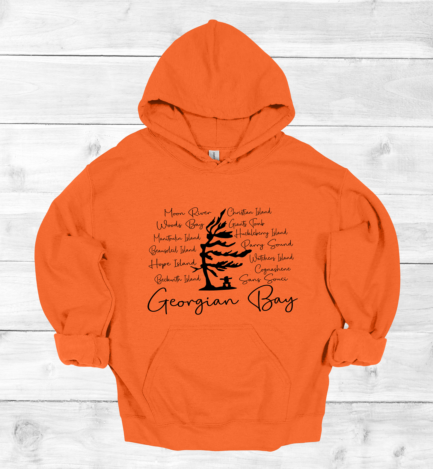 Georgian Bay with Island names Hoodie