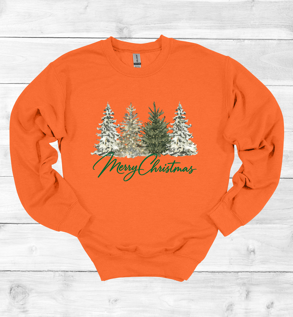Merry Christmas with Watercolor Christmas Trees