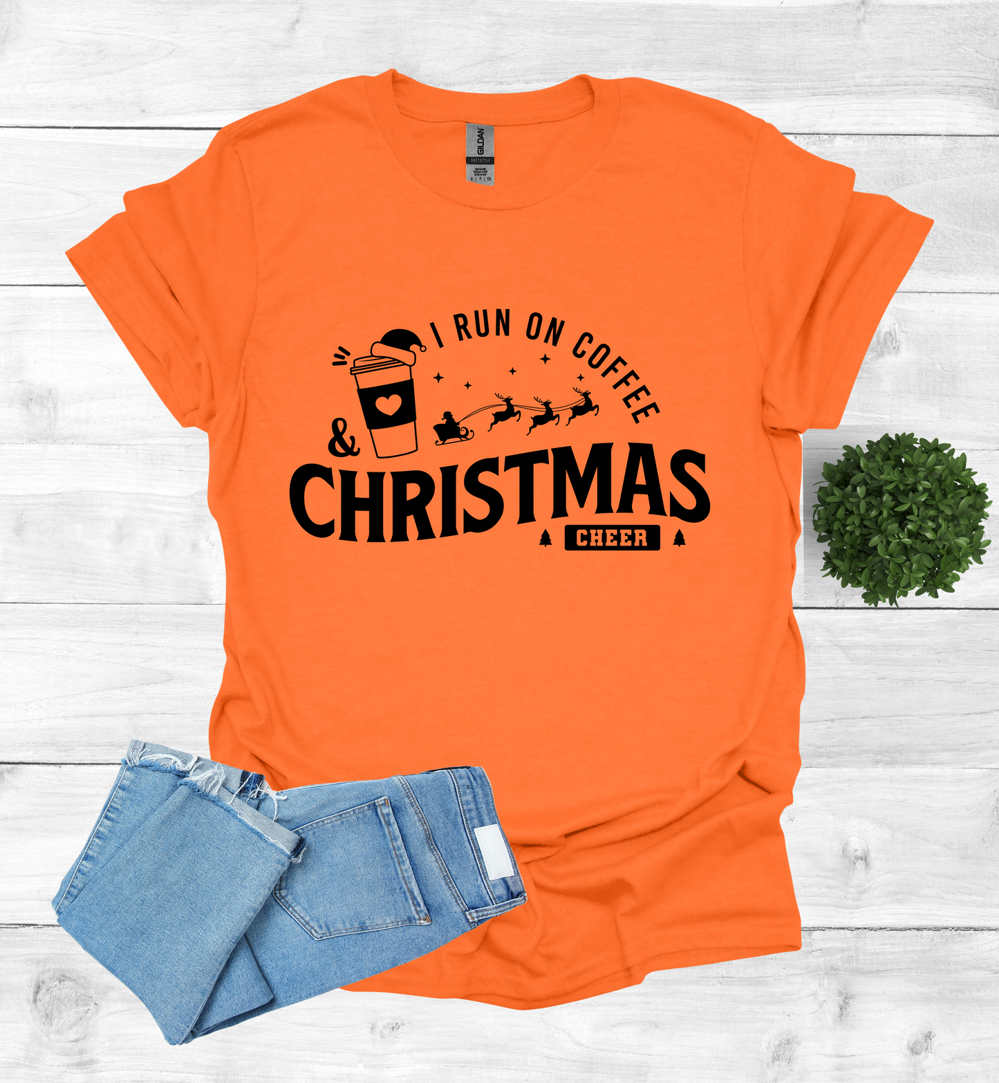 I Run on Coffee and Christmas Cheers Shirt