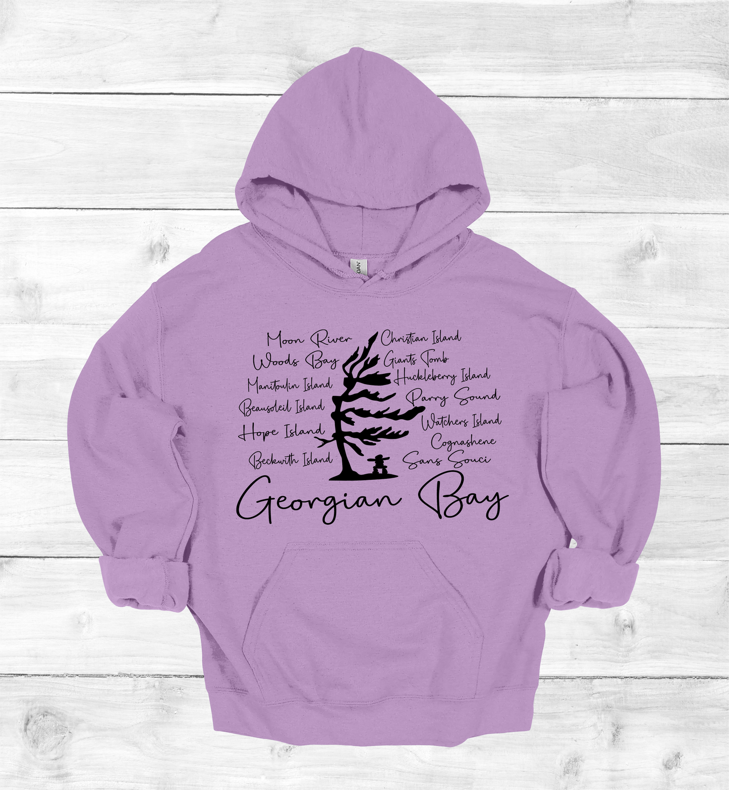 Georgian Bay with Island names Hoodie