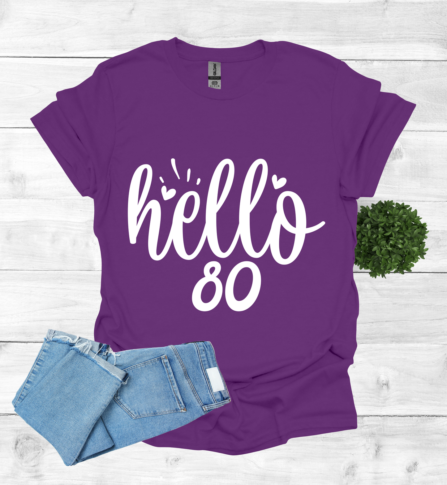 Hello 80 Birthday Shirt