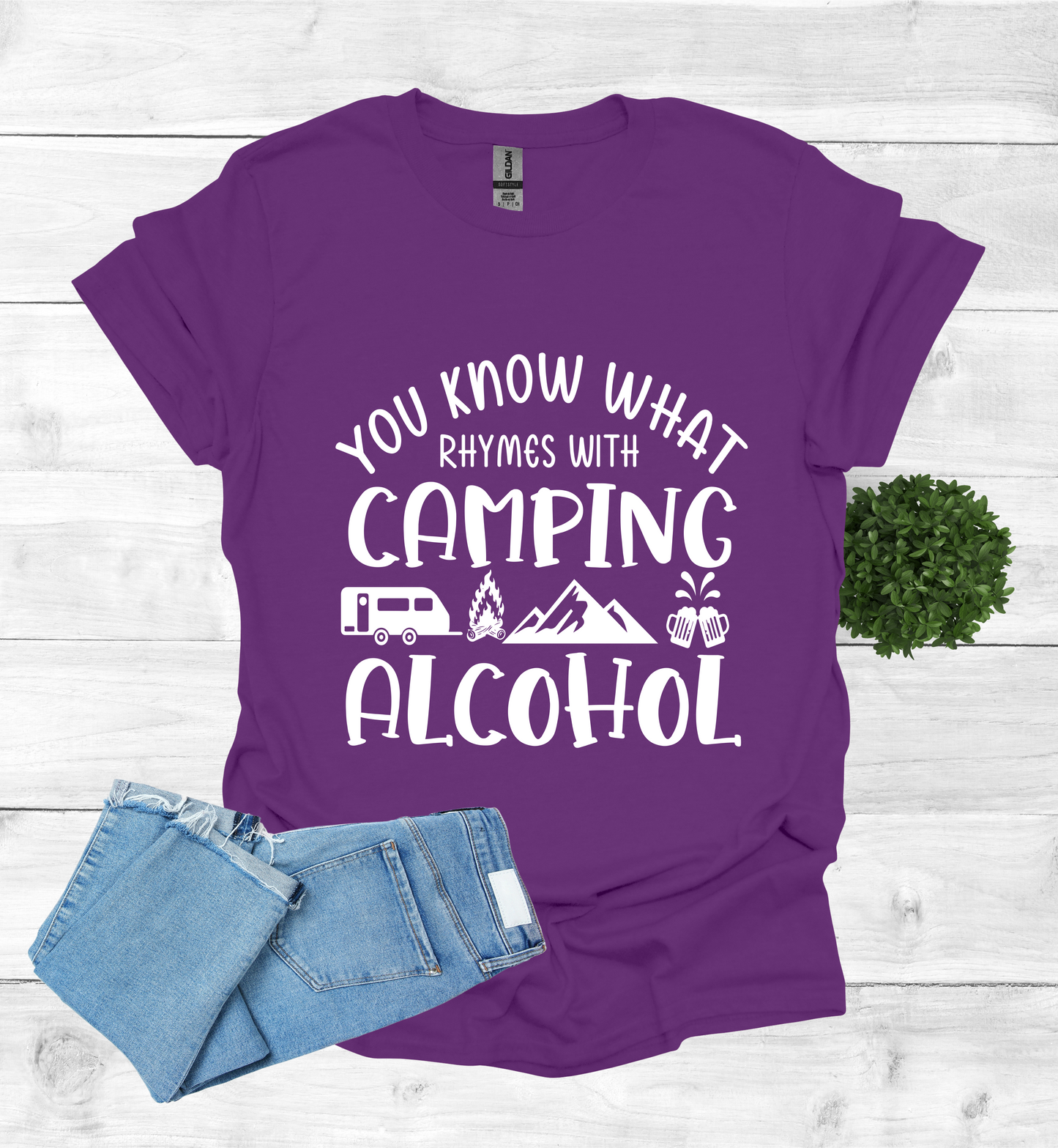 Camping Rhymes with Alcohol Shirt