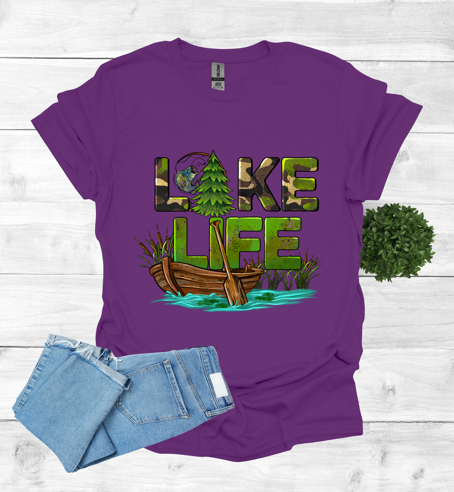 Lake Life with boat and paddle Shirt