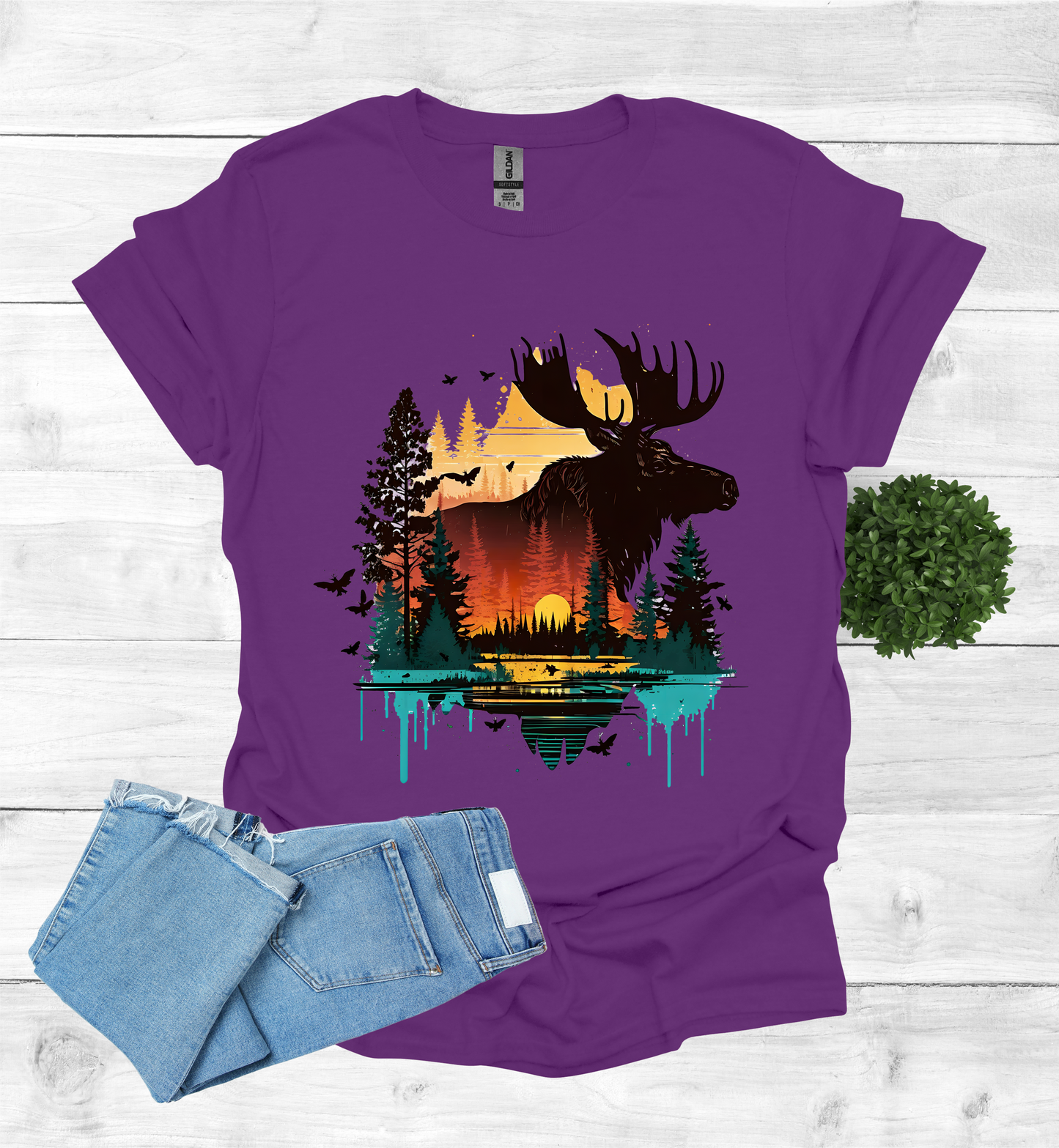 Colorful Moose T-Shirt