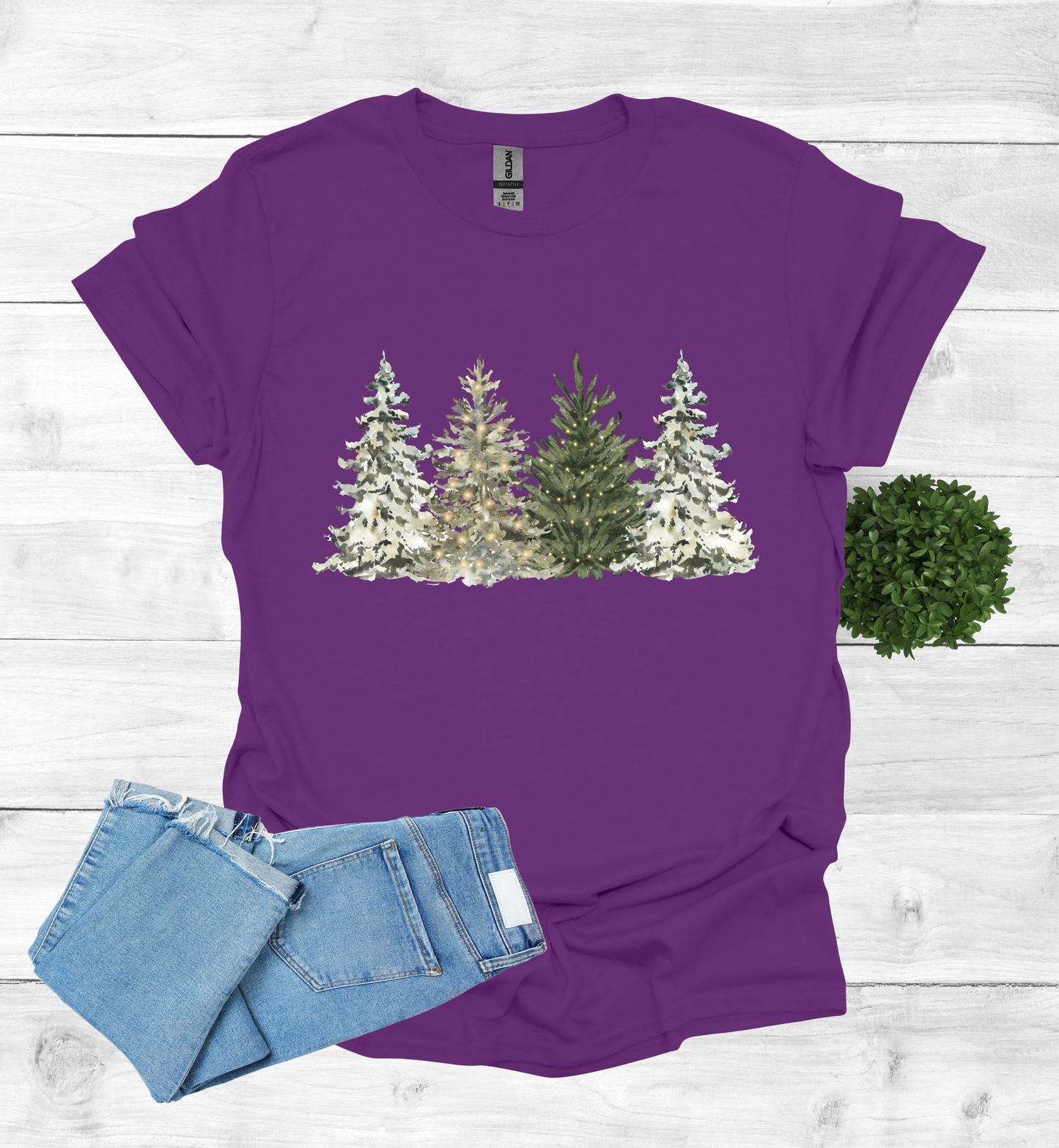 Water Color Christmas Trees T-Shirt1