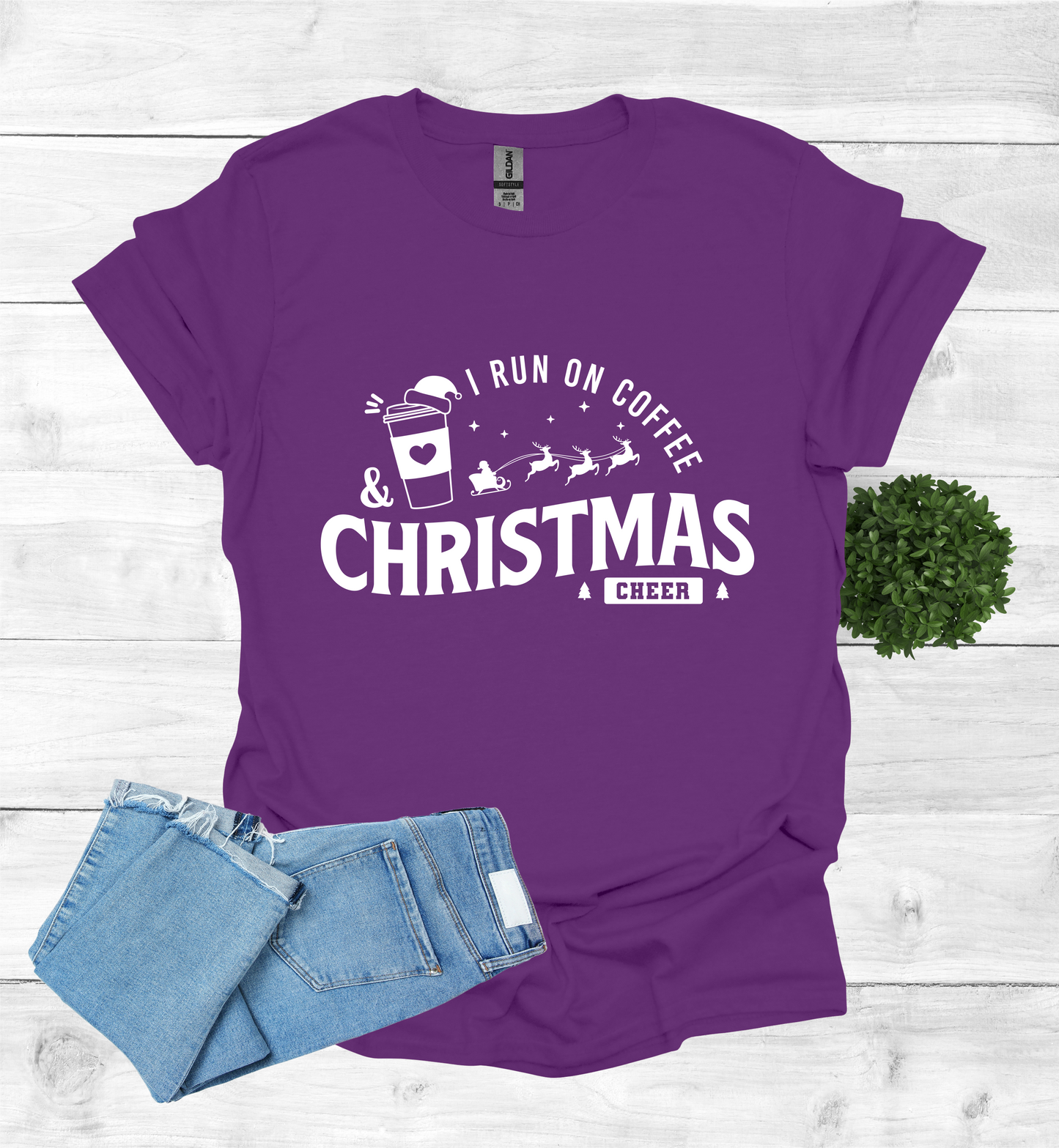 I Run on Coffee and Christmas Cheers Shirt