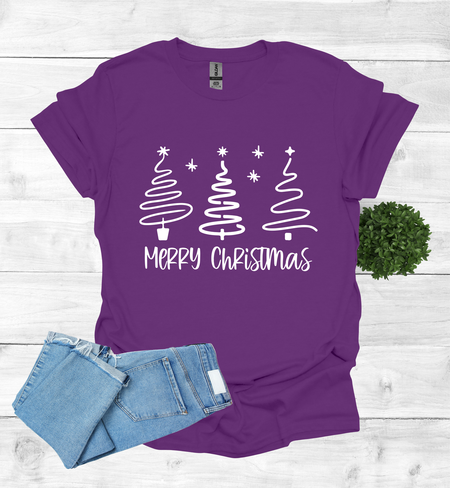 Merry Christmas Shirt with 3 Trees