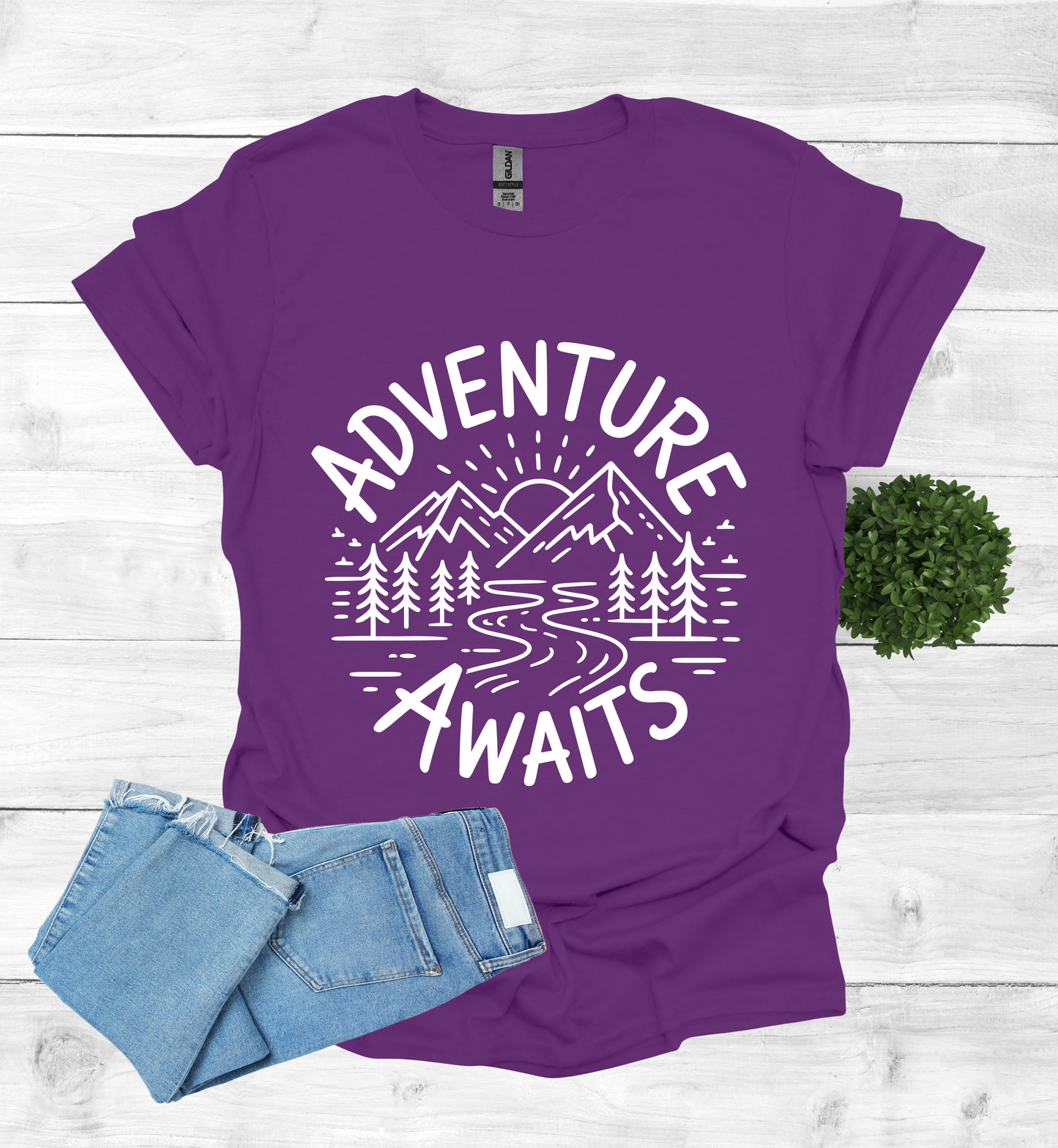 Adventure awaits mountain scene