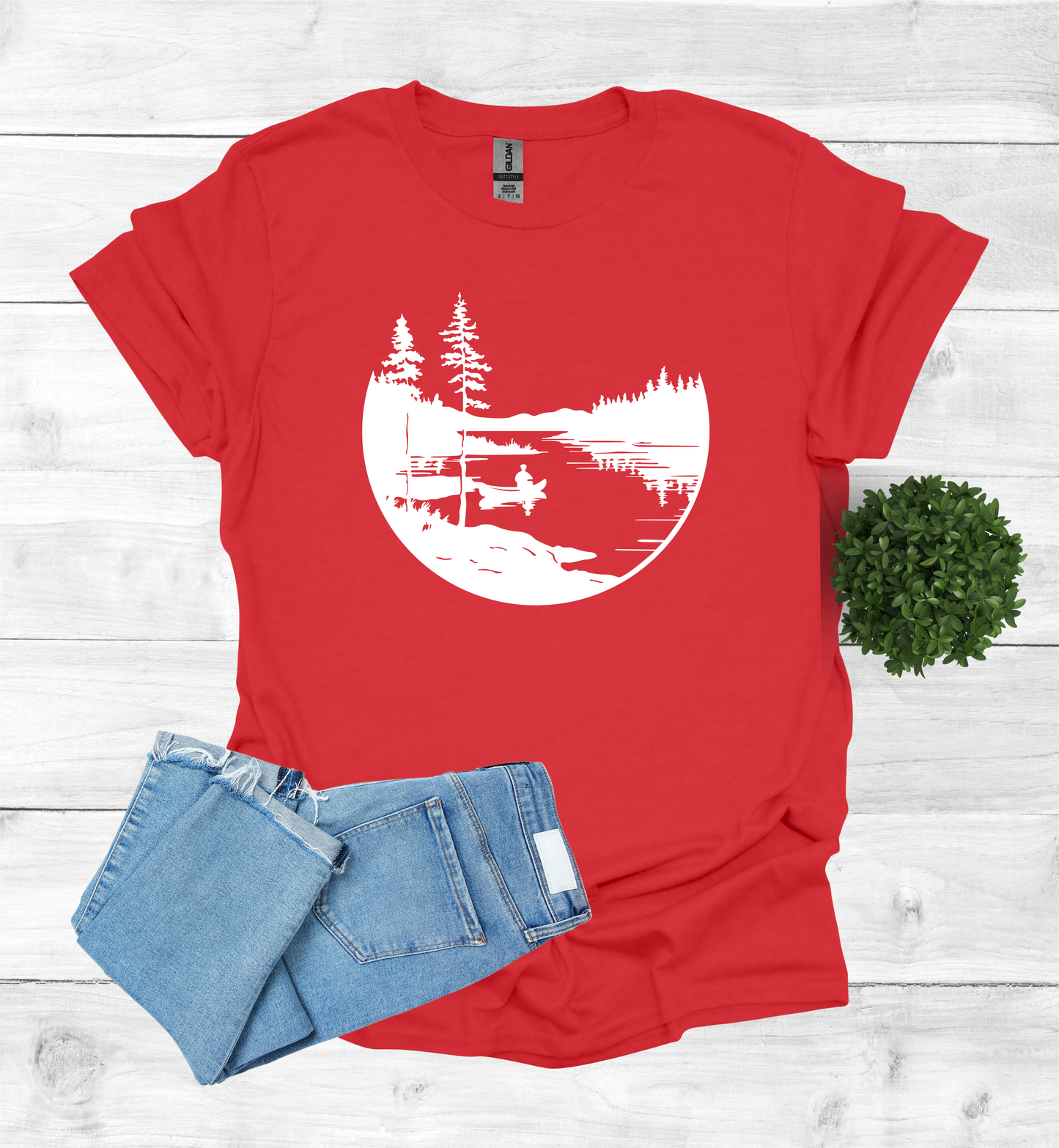 Canoeing Scene in the Wilderness