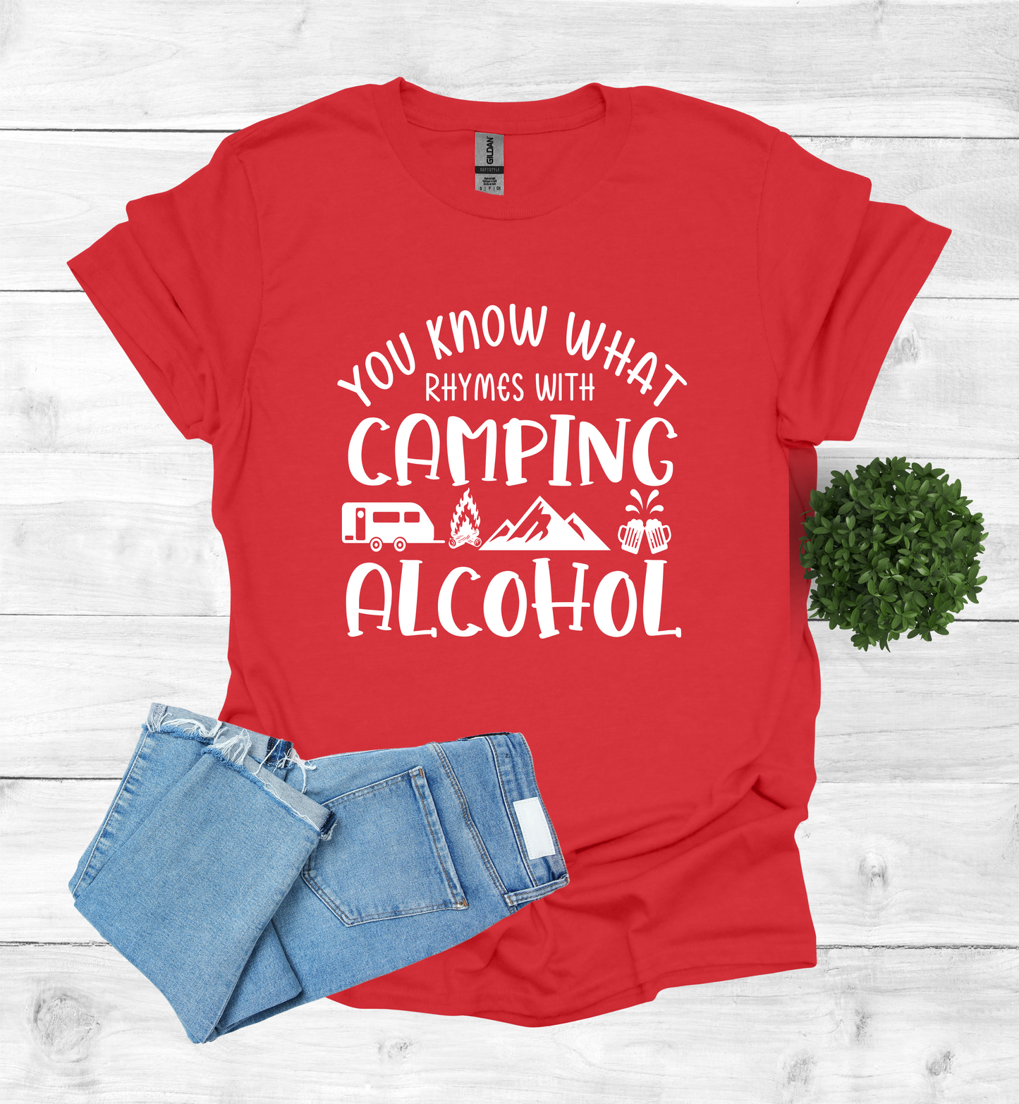 Camping Rhymes with Alcohol Shirt