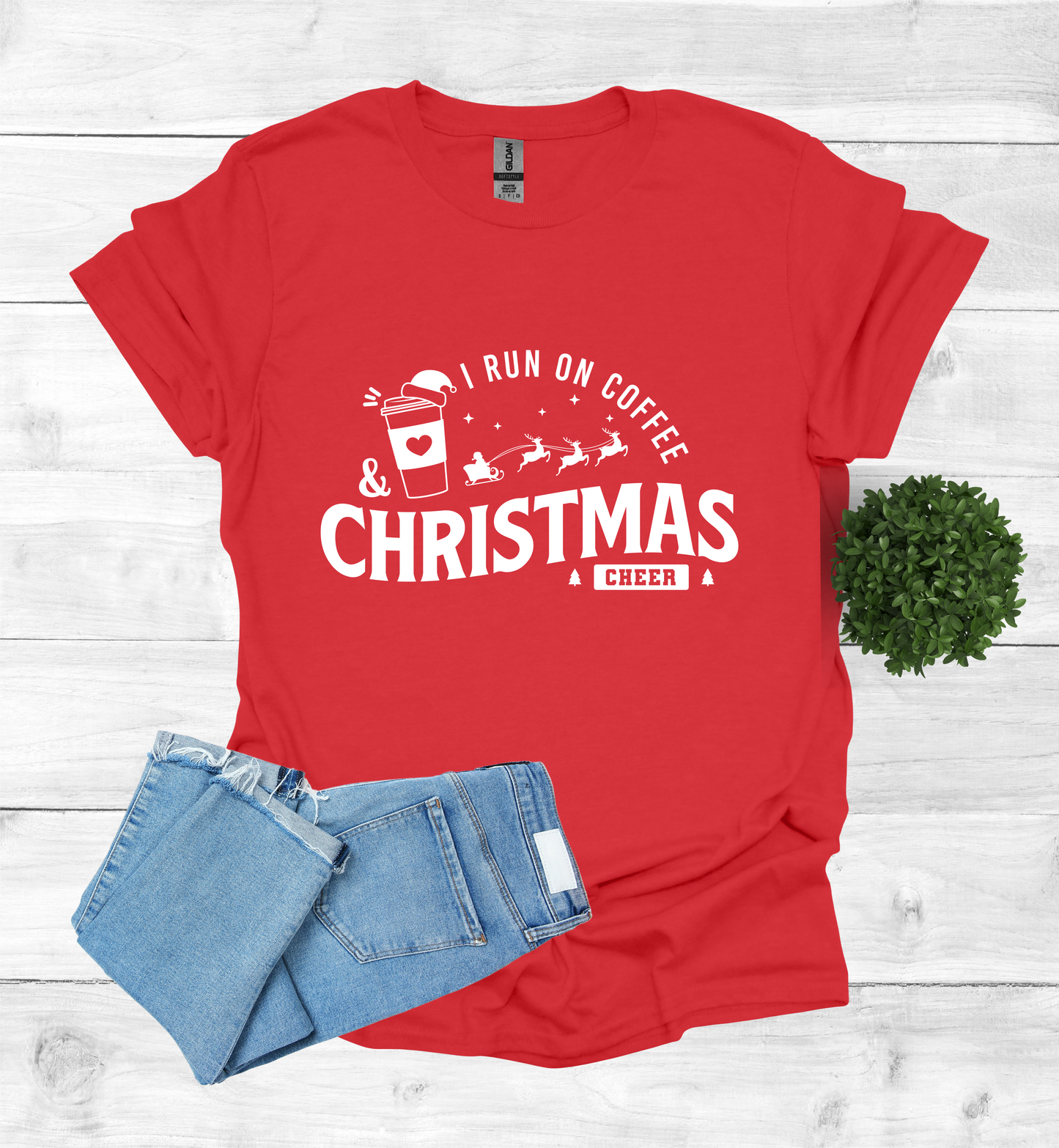 I Run on Coffee and Christmas Cheers Shirt