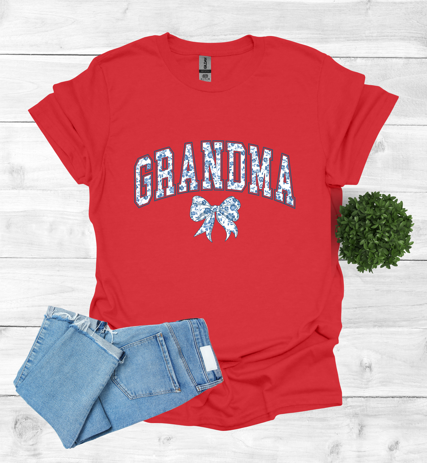 Grandma Chinoiserie Blue Coquette T-Shirt