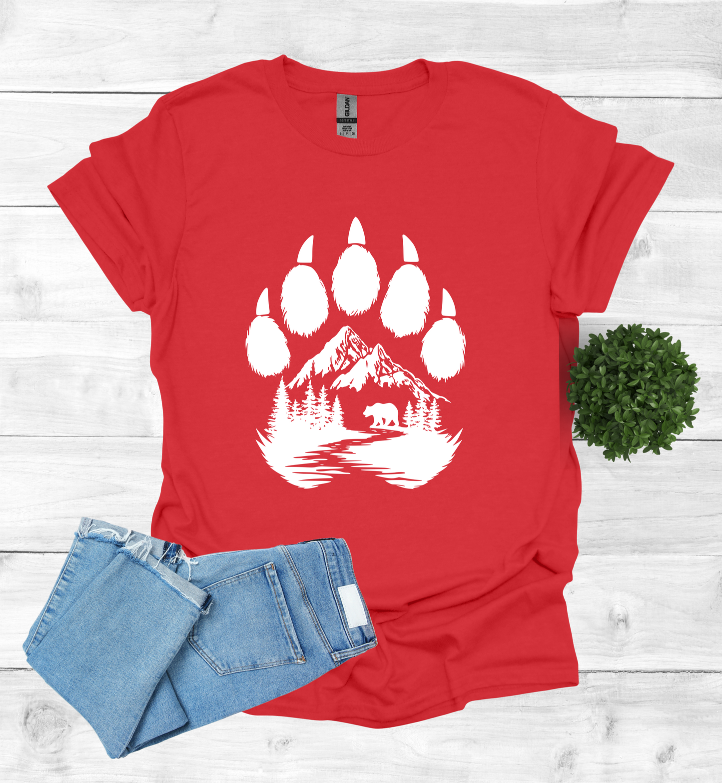 Bear Paw with Mountain Scene