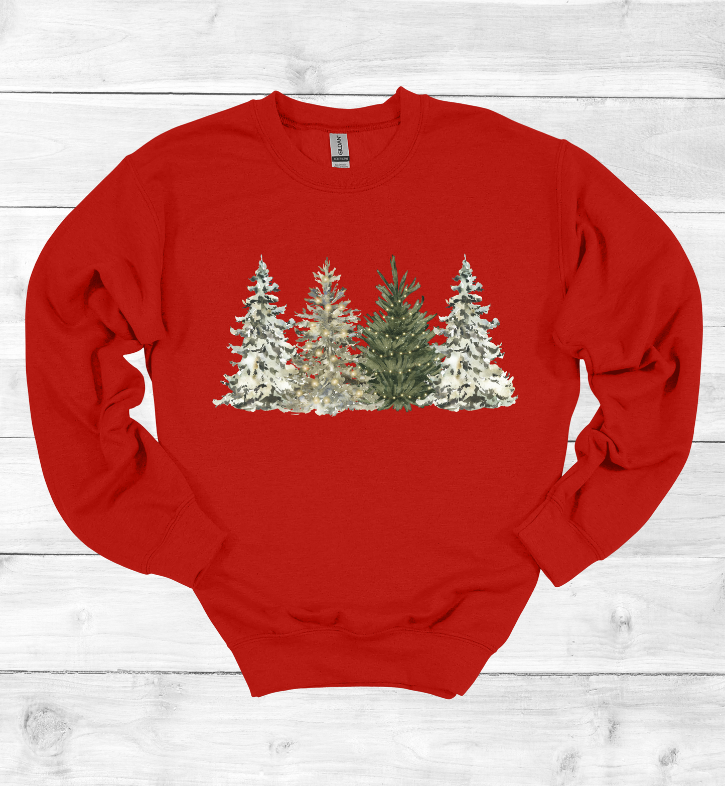 Water Color Christmas Trees Sweatshirt