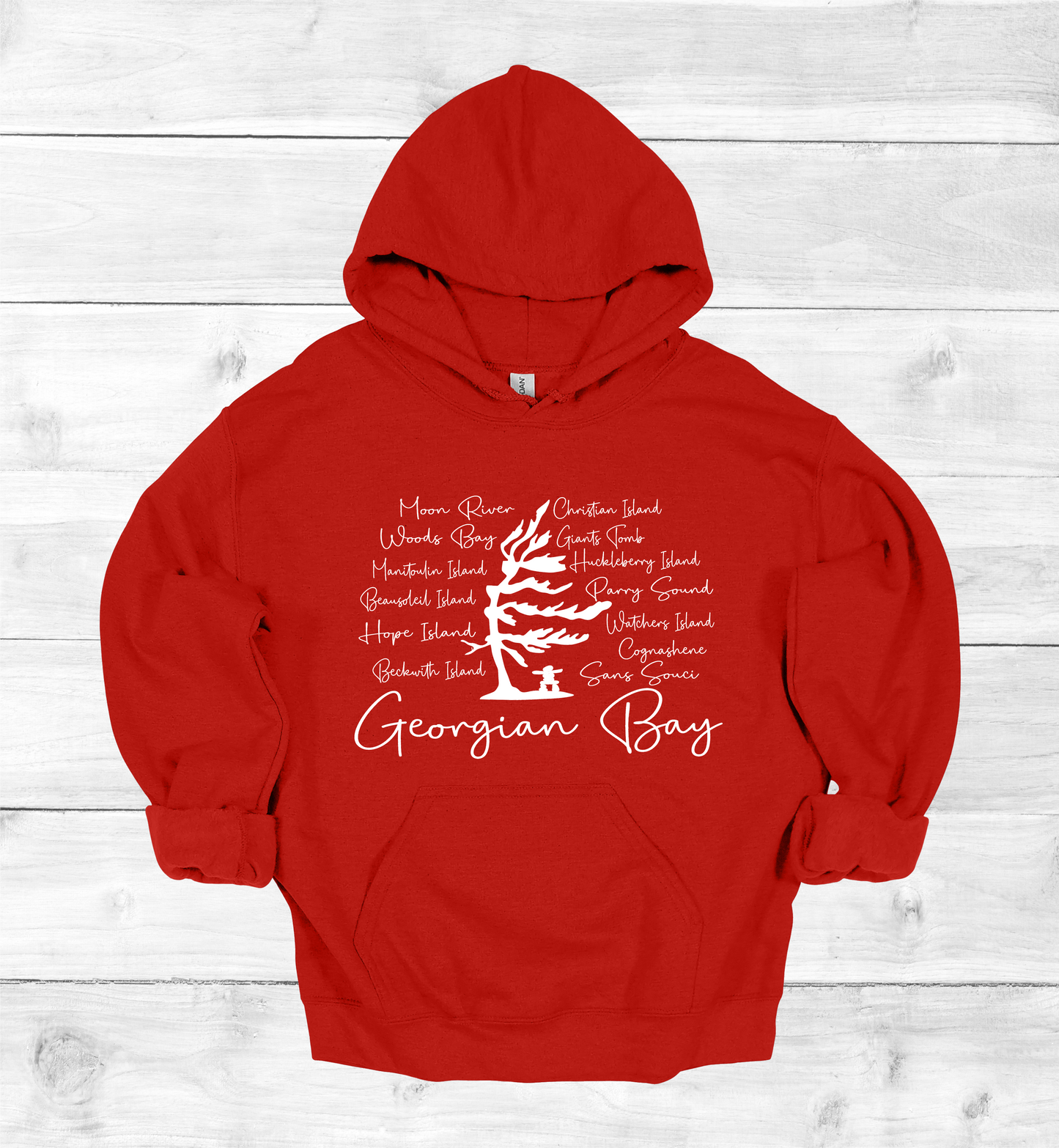 Georgian Bay with Island names Hoodie