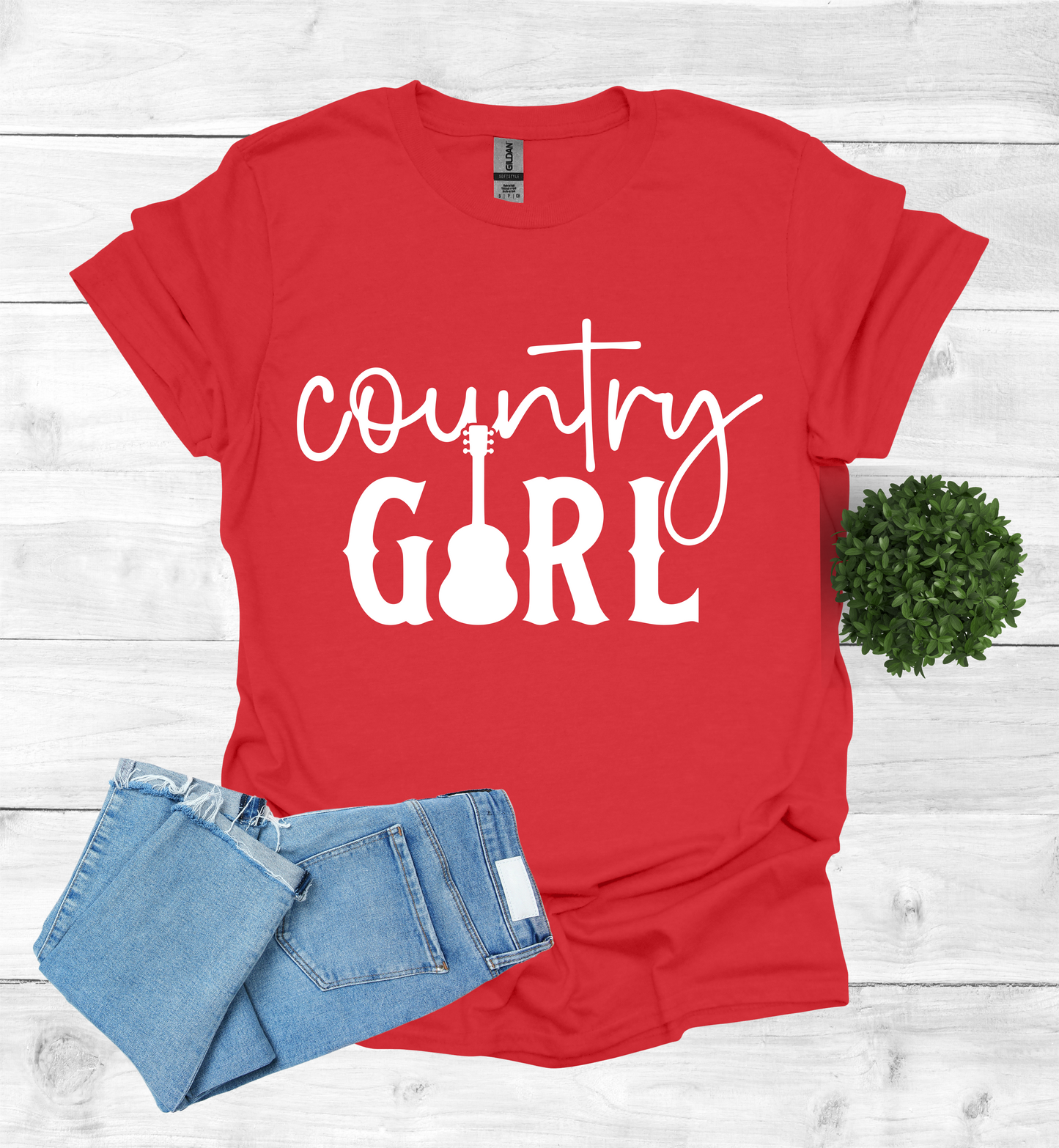 Country Girl Words with a Guitar as the I in the word Girl