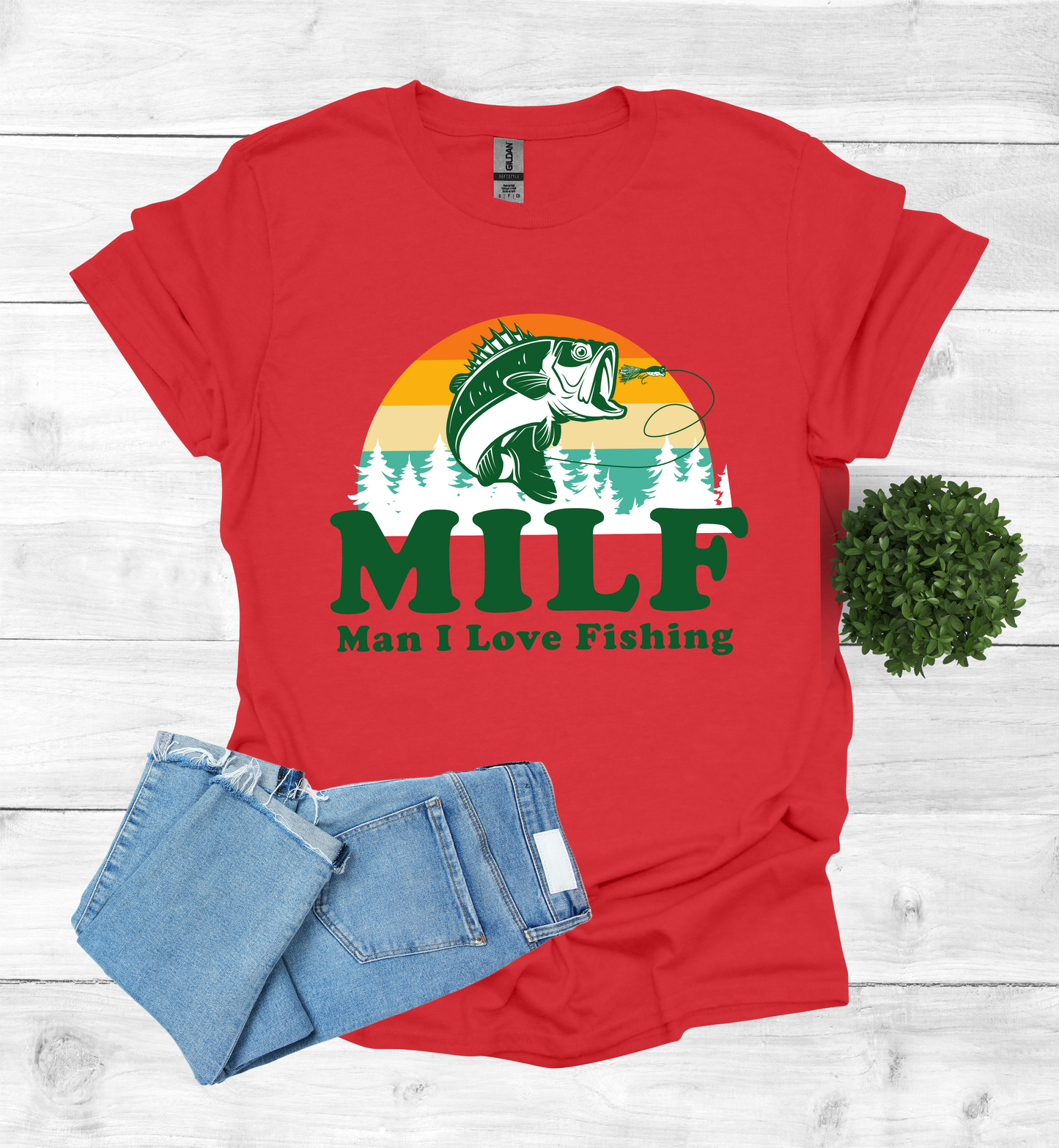 Vintage design MILF man I love fishing