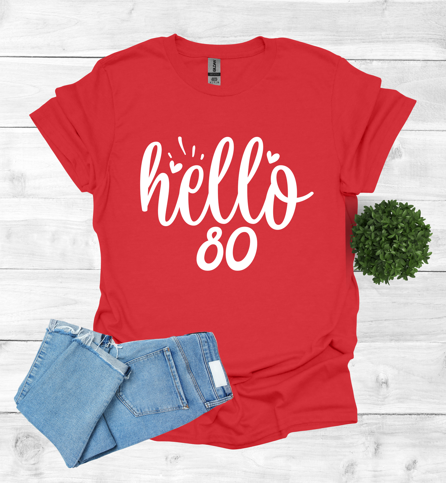 Hello 80 Birthday Shirt