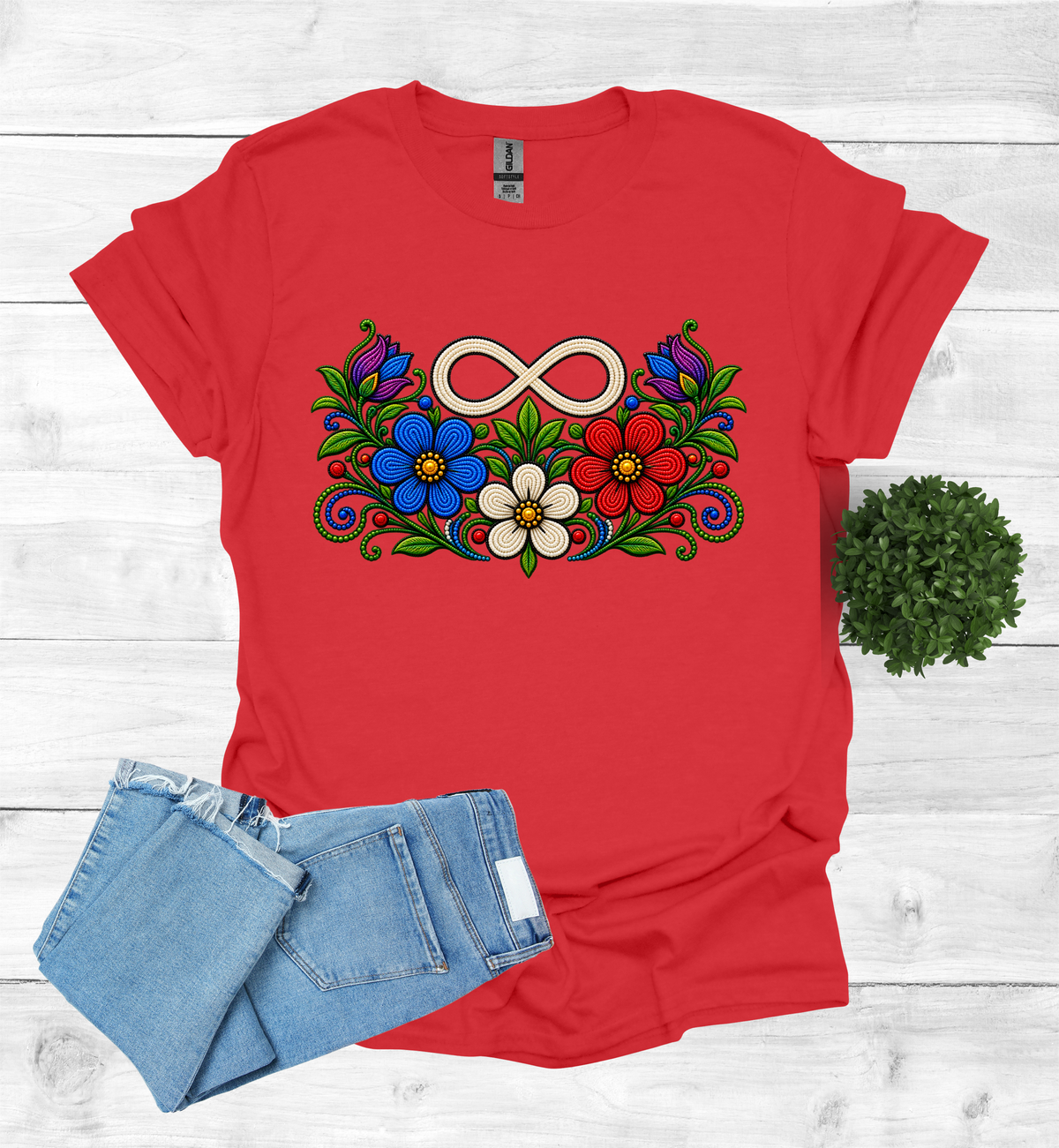 Métis Symbol with flowers T-Shirt
