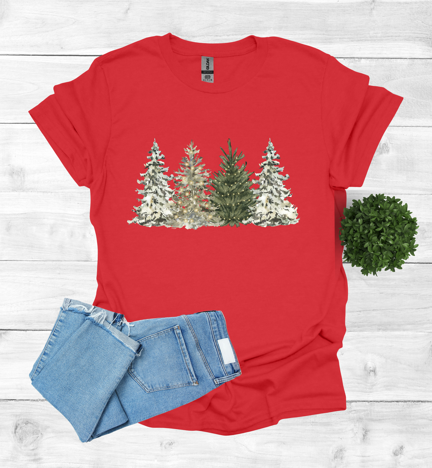 Water Color Christmas Trees T-Shirt