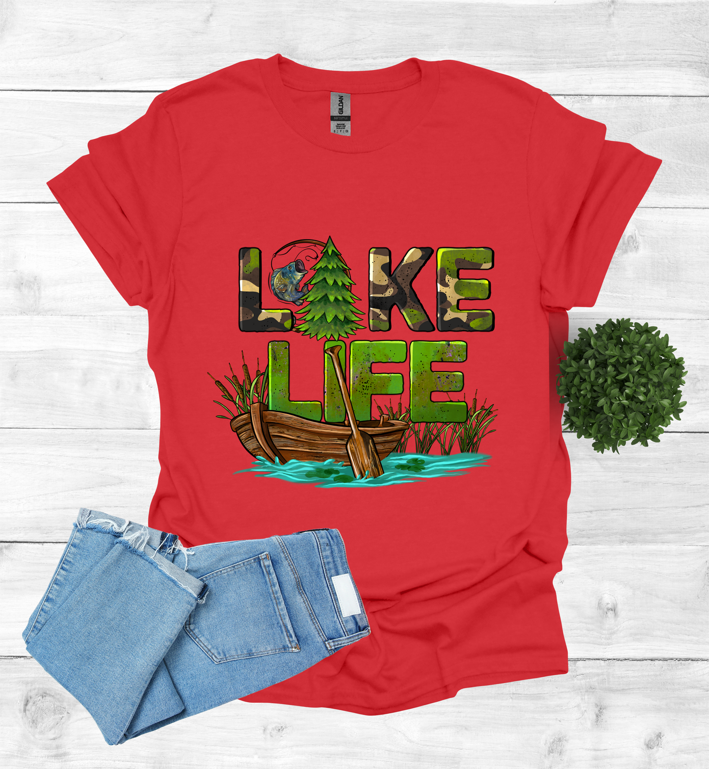 Lake Life with boat and paddle Shirt