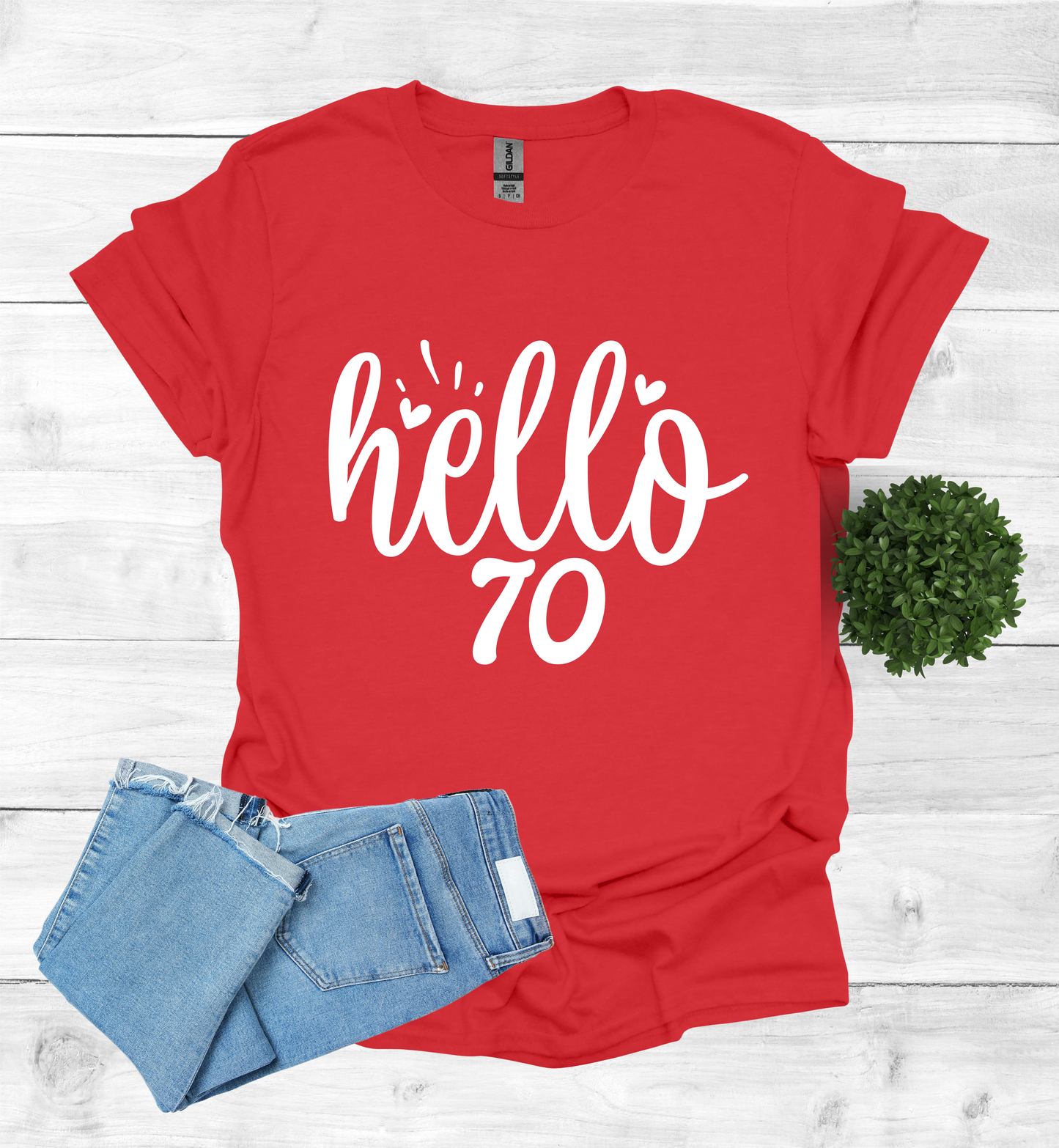 Hello 70 Birthday Shirt
