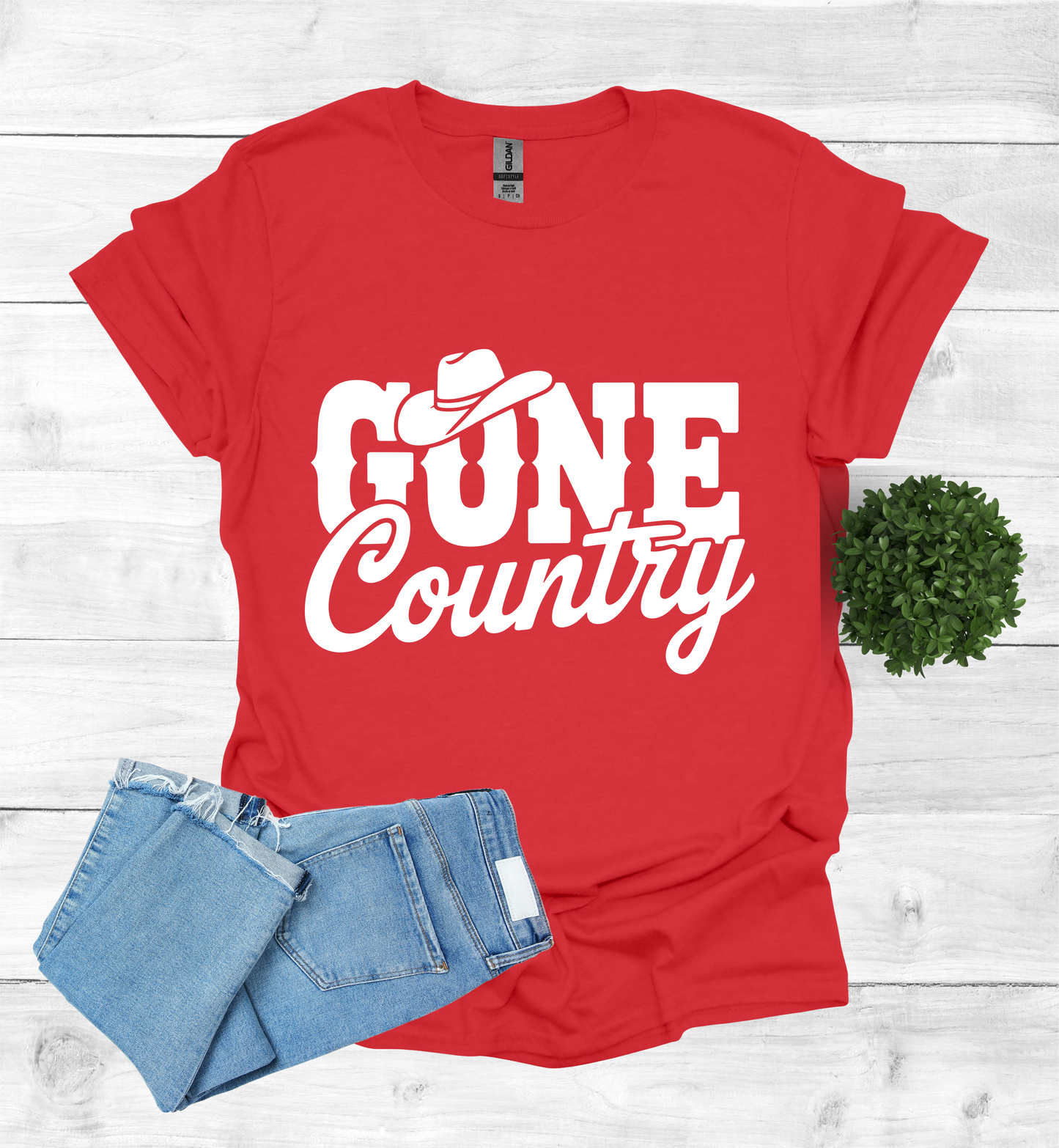 Gone Country saying with small Cowboy Hat