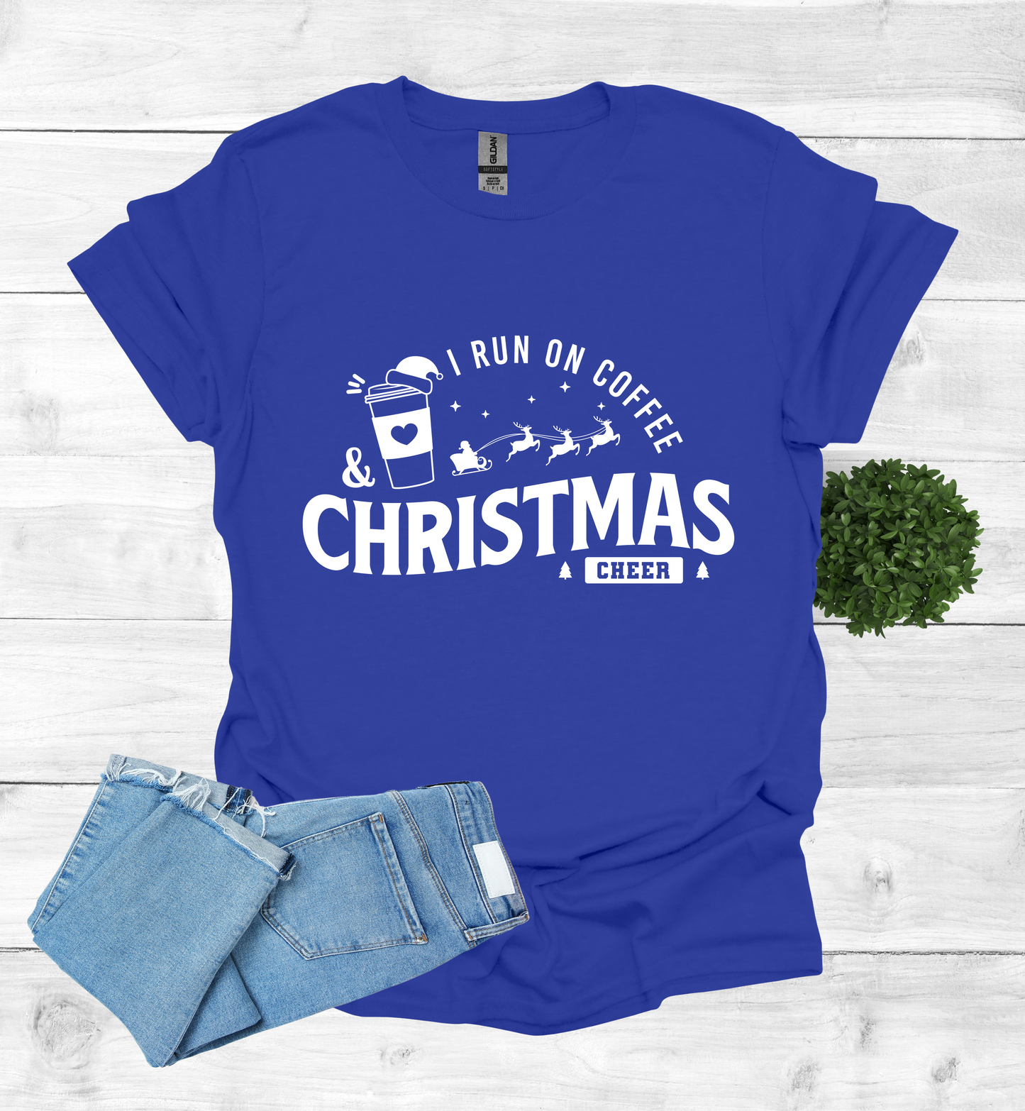 I Run on Coffee and Christmas Cheers Shirt