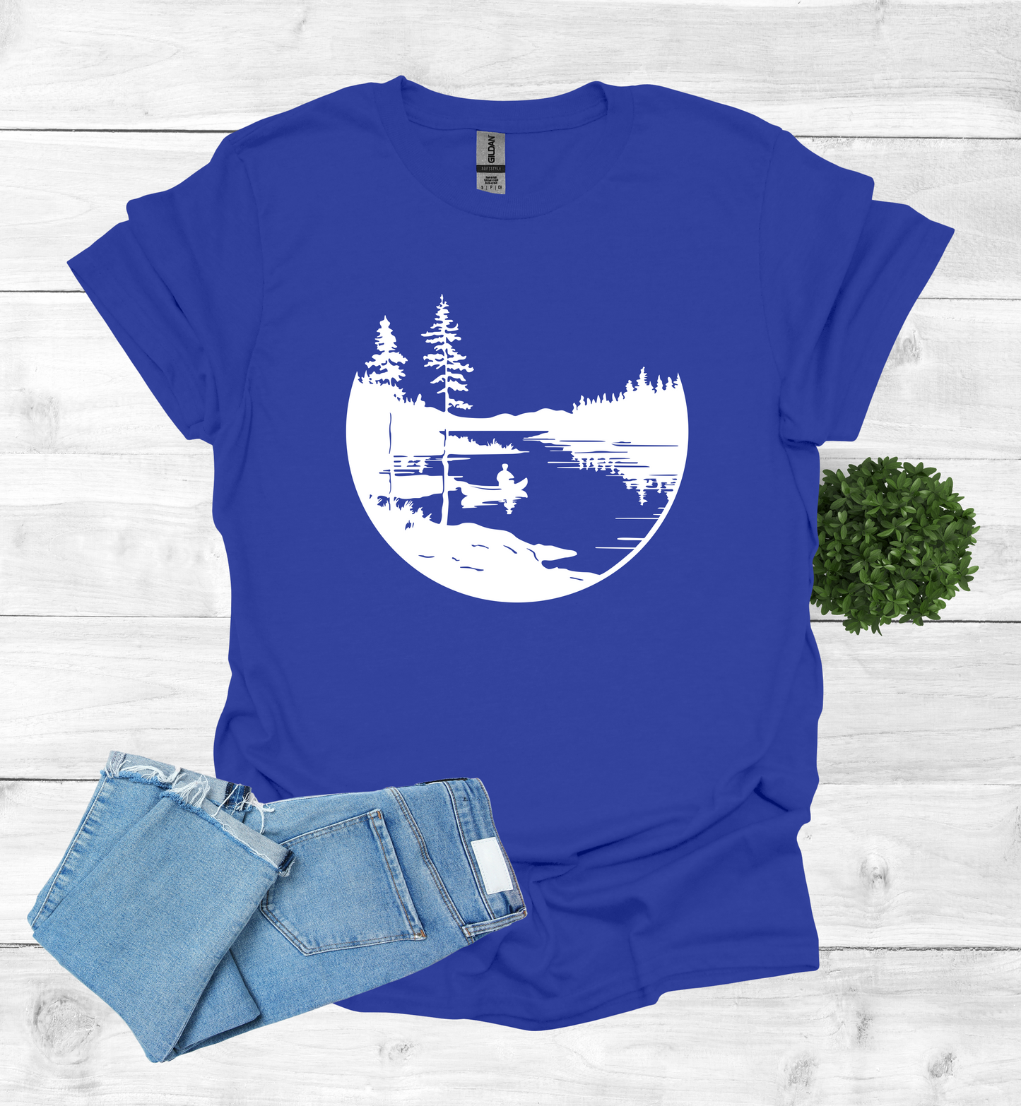 Canoeing Scene in the Wilderness