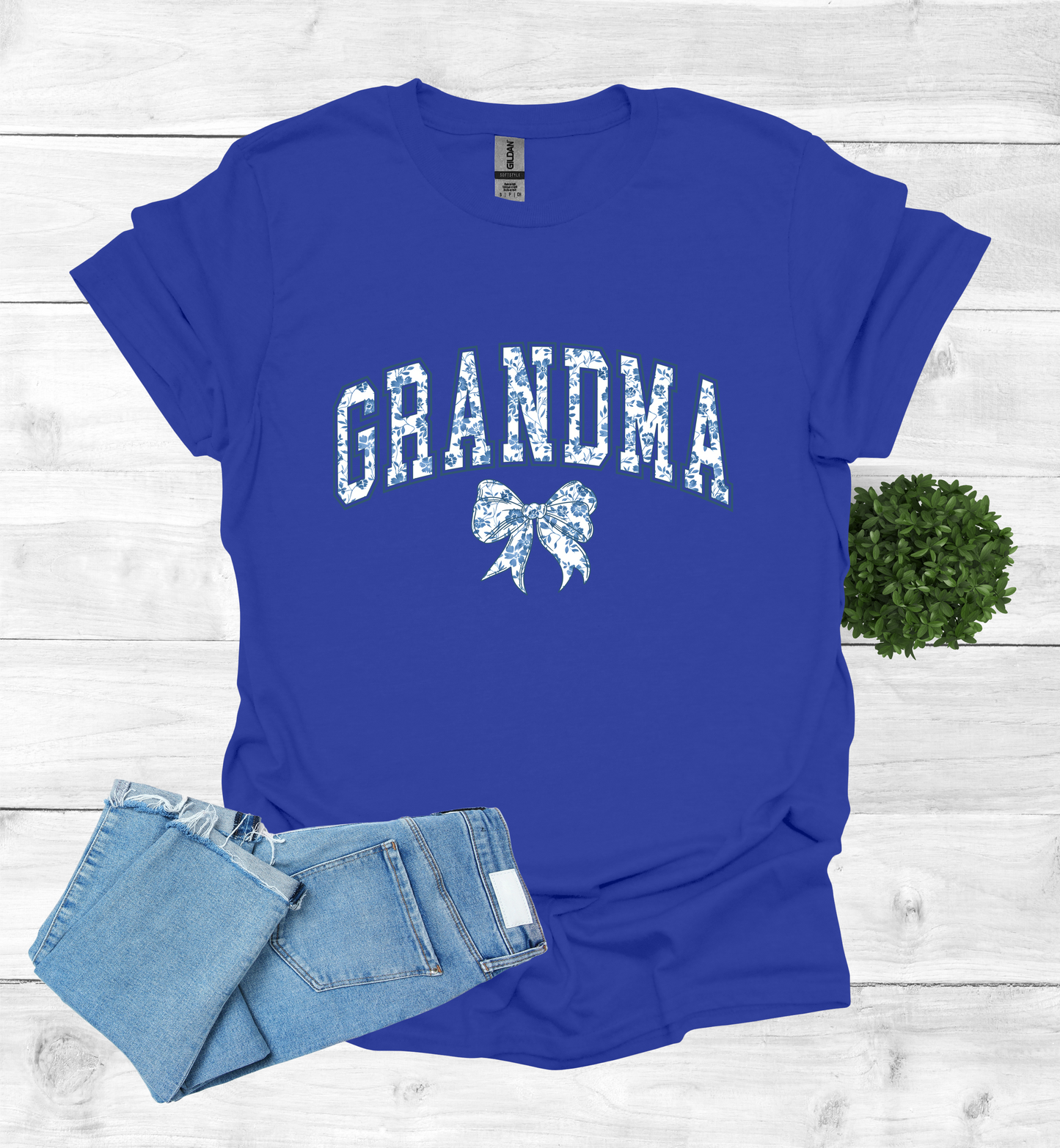 Grandma Chinoiserie Blue Coquette T-Shirt