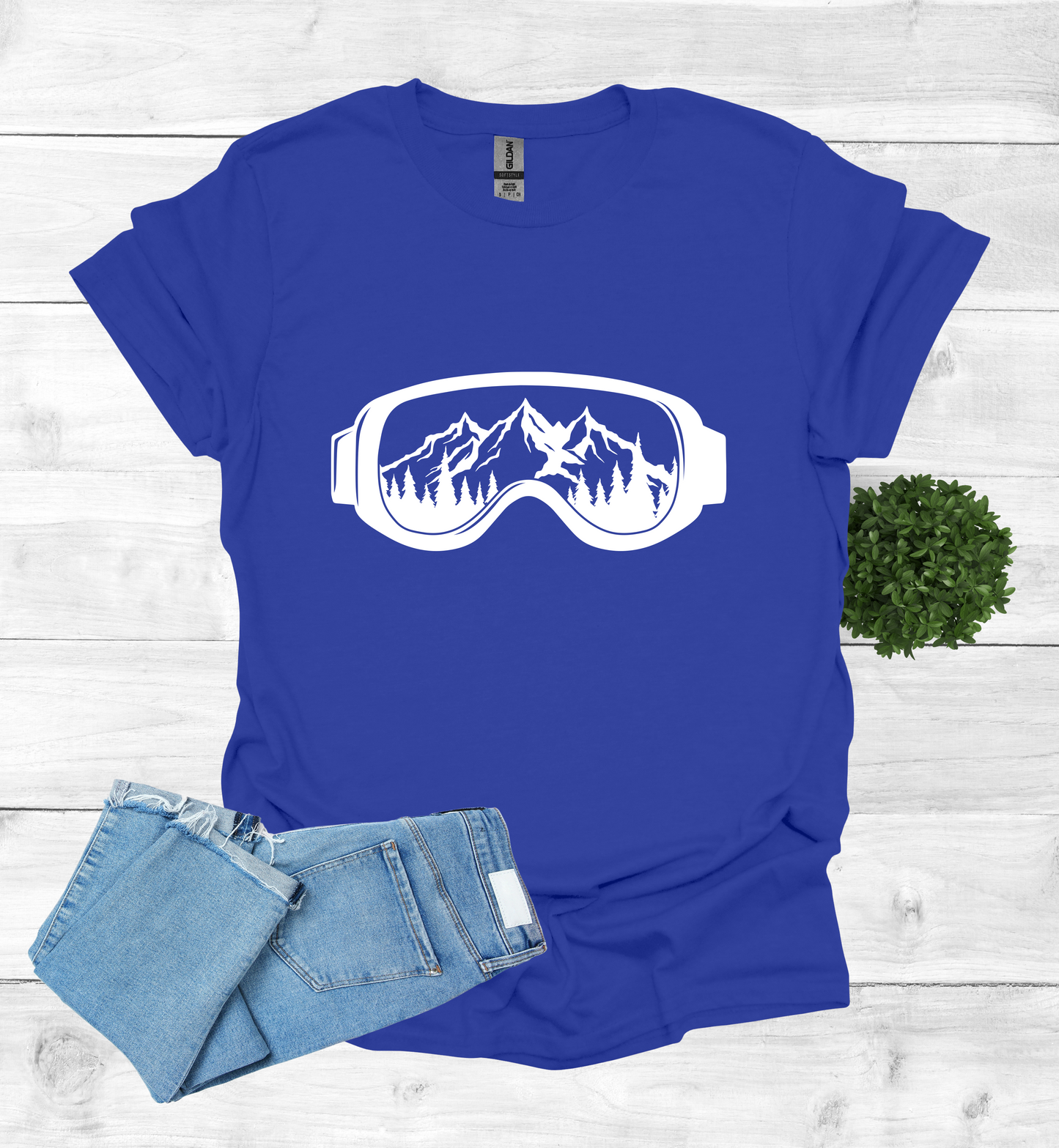 Snow Goggles Mountain Scene T-Shirt