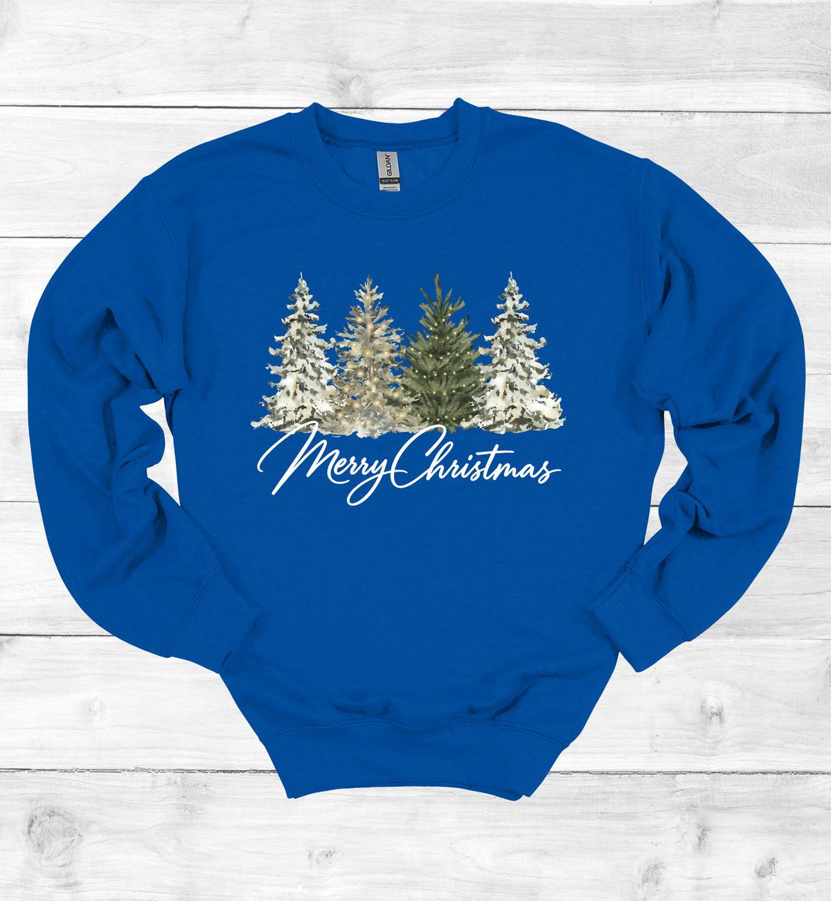 Merry Christmas with Watercolor Christmas Trees