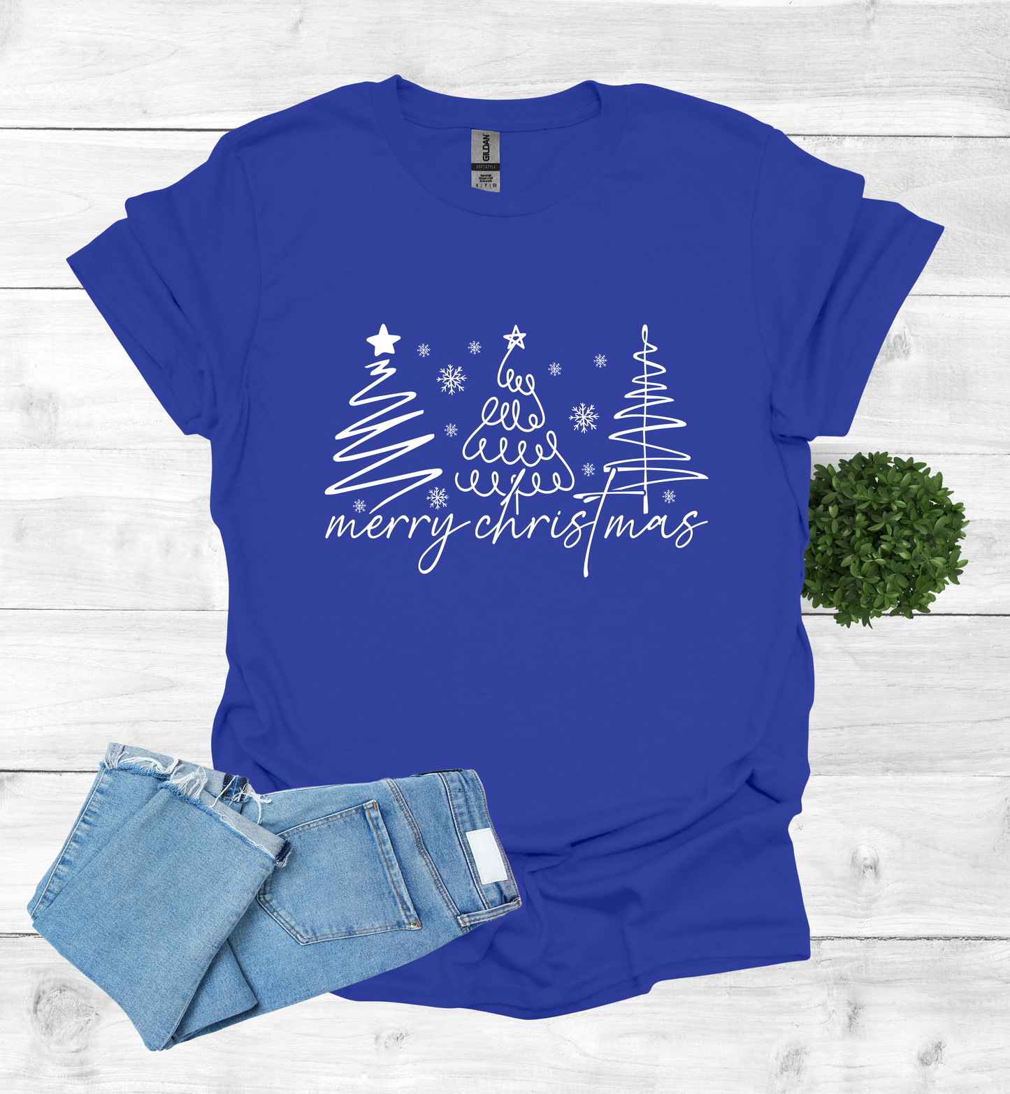 Christmas Trees with Merry Christmas