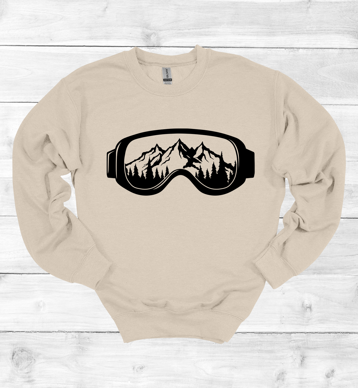 Snow Goggles Mountain Scene Sweatshirt