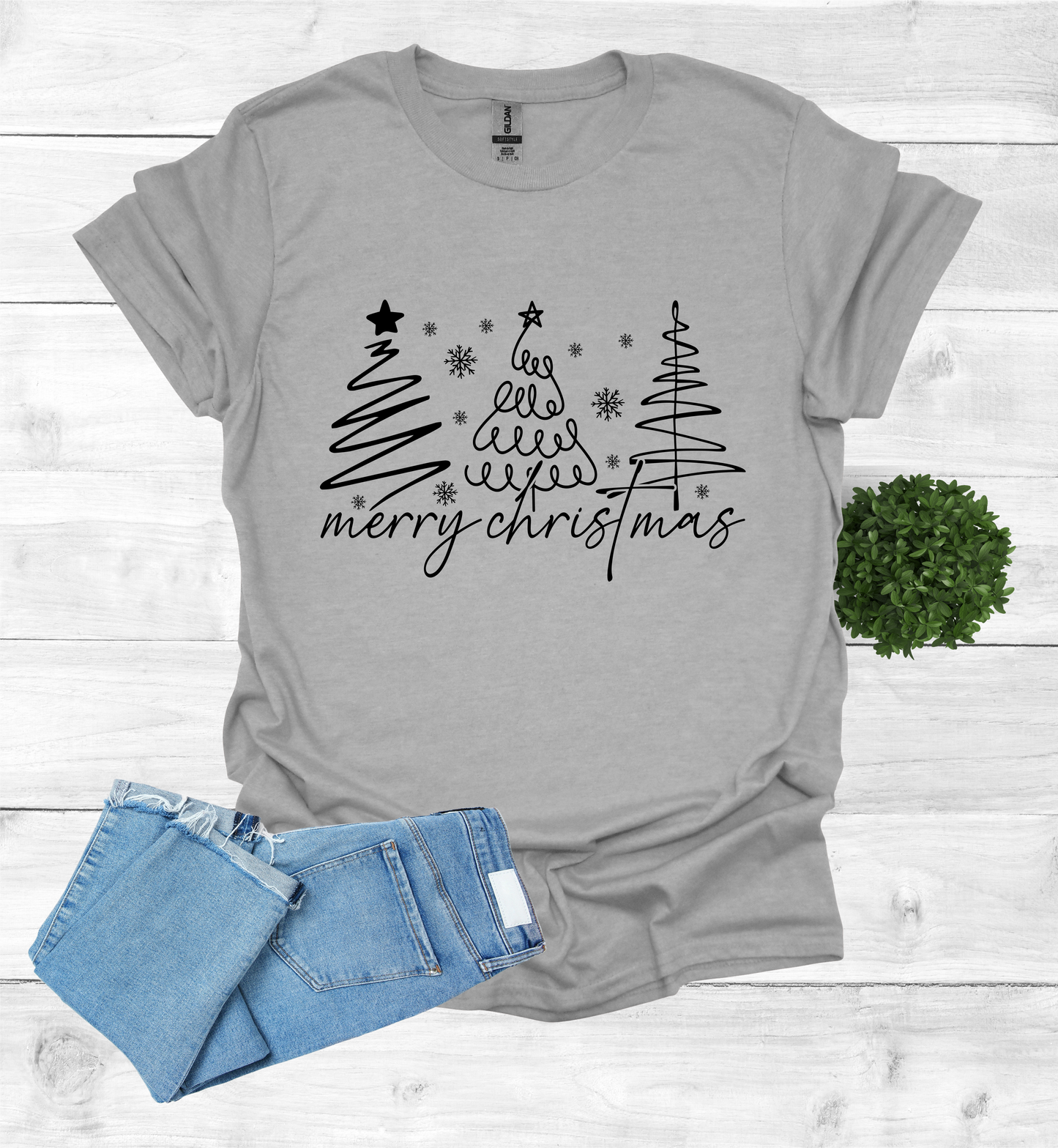 Christmas Trees with Merry Christmas