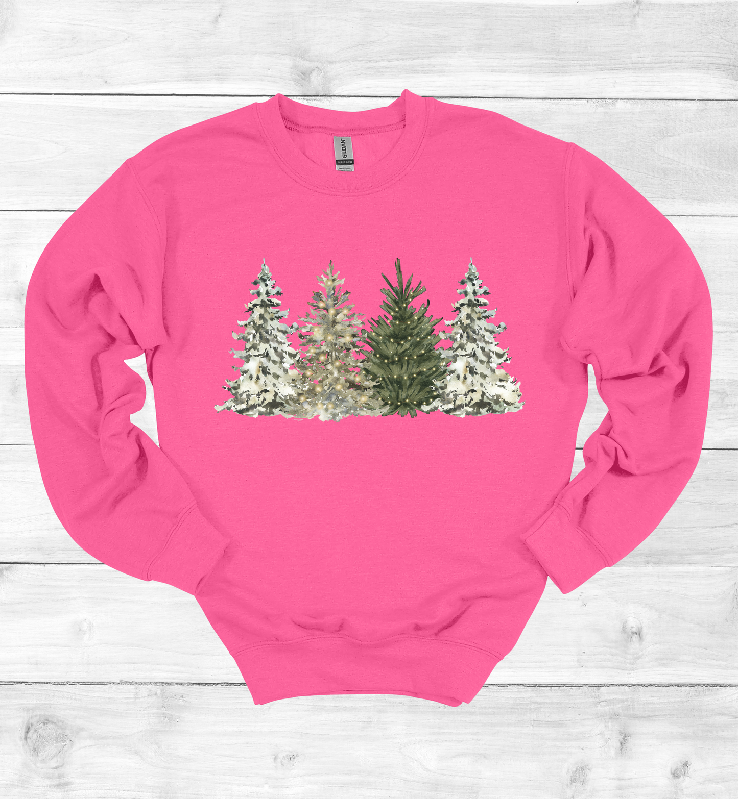 Water Color Christmas Trees Sweatshirt