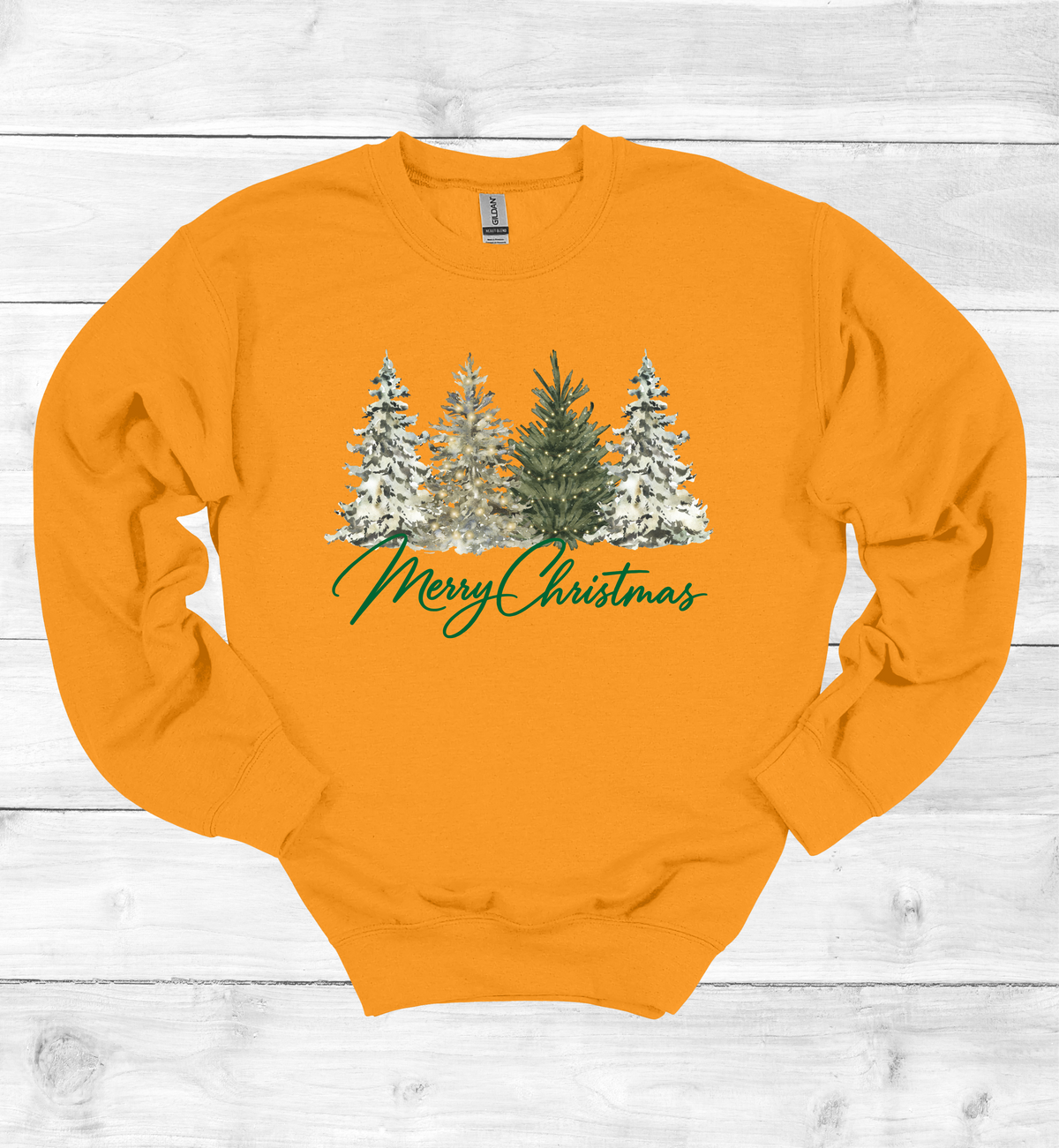 Merry Christmas with Watercolor Christmas Trees