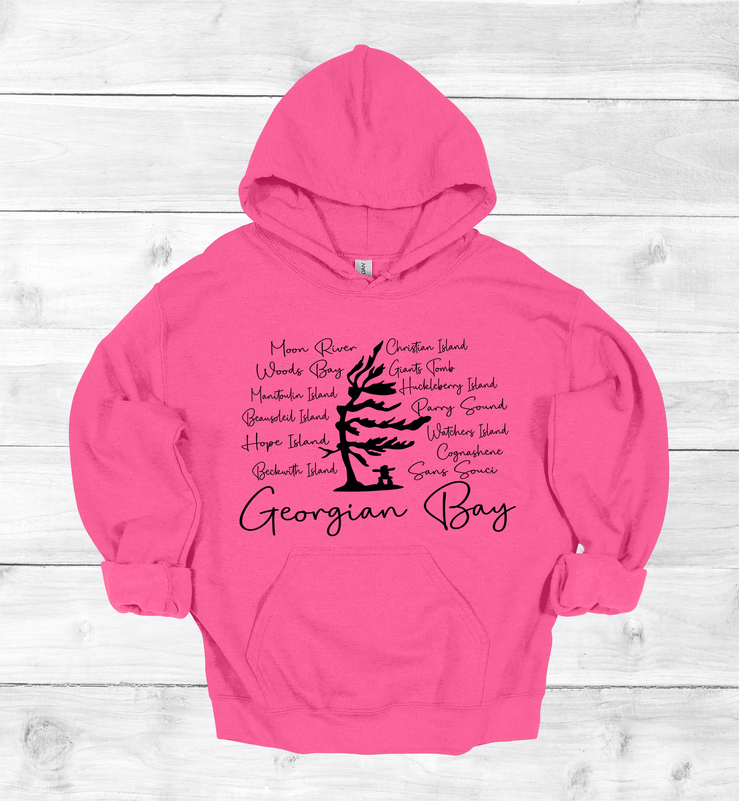 Georgian Bay with Island names Hoodie