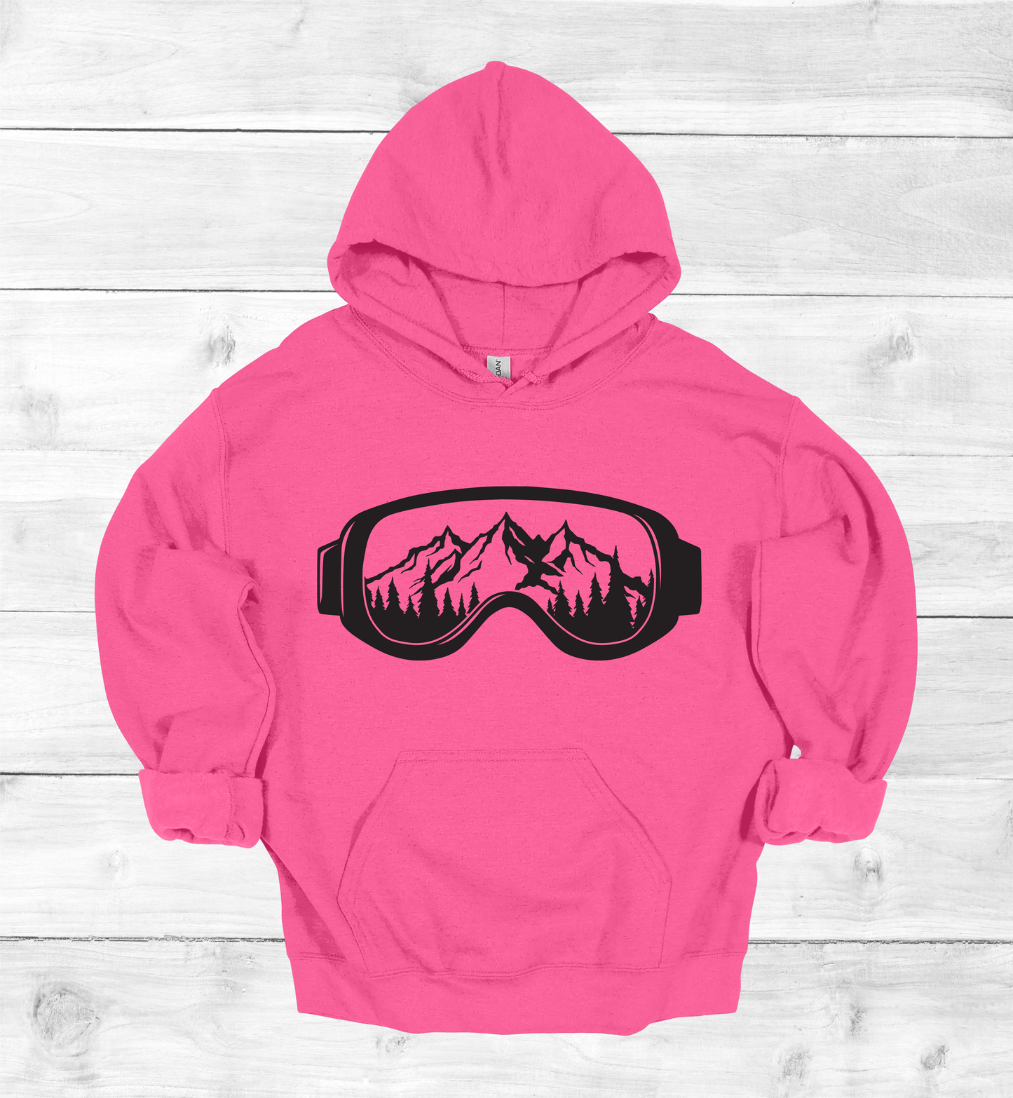 Snow Goggles Mountain Scene Hoodie