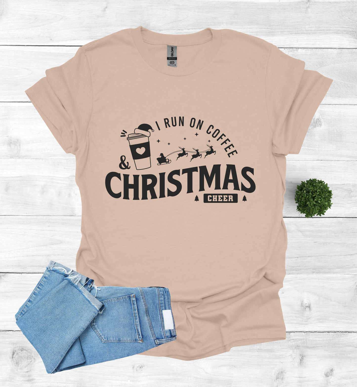 I Run on Coffee and Christmas Cheers Shirt