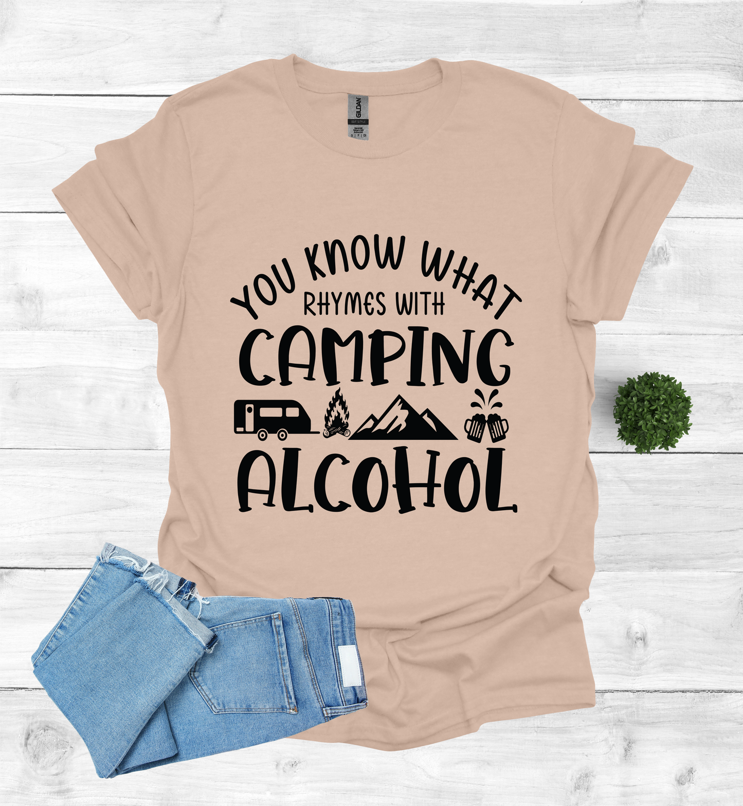 Camping Rhymes with Alcohol Shirt